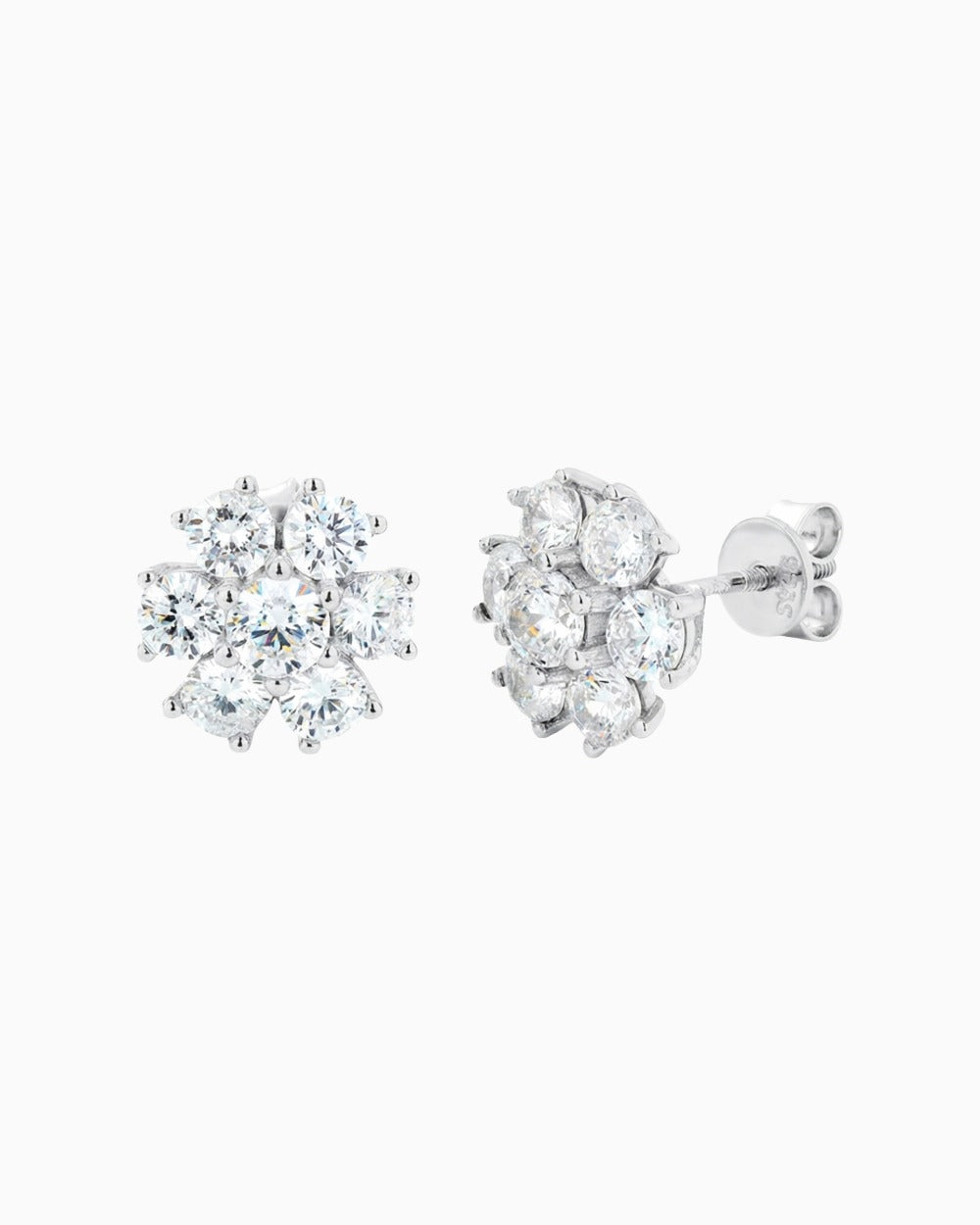 BOUCLES D'OREILLES MOISSANITE FLOWER.