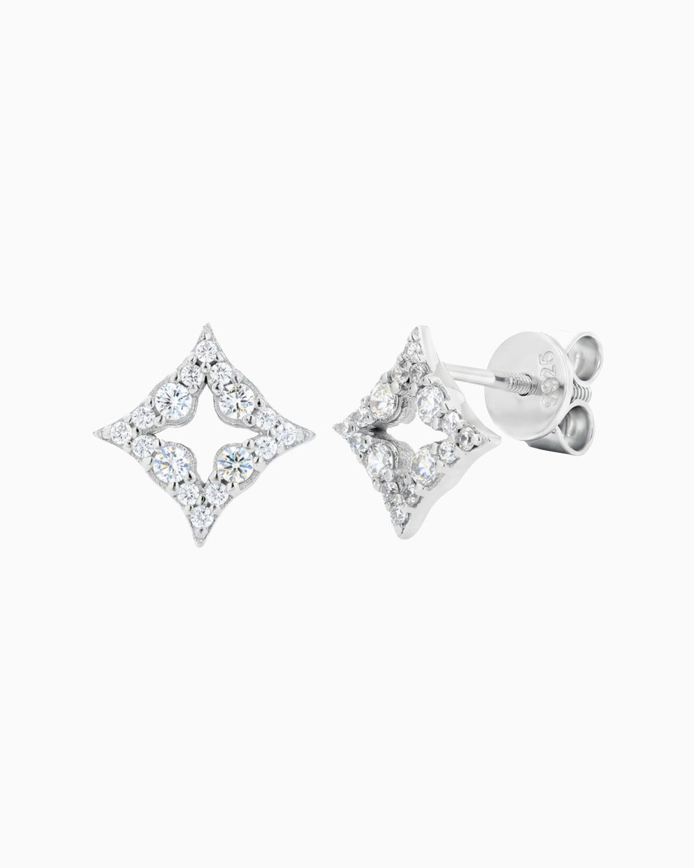 BOUCLES D'OREILLES MOISSANITE STAR MOTIF.