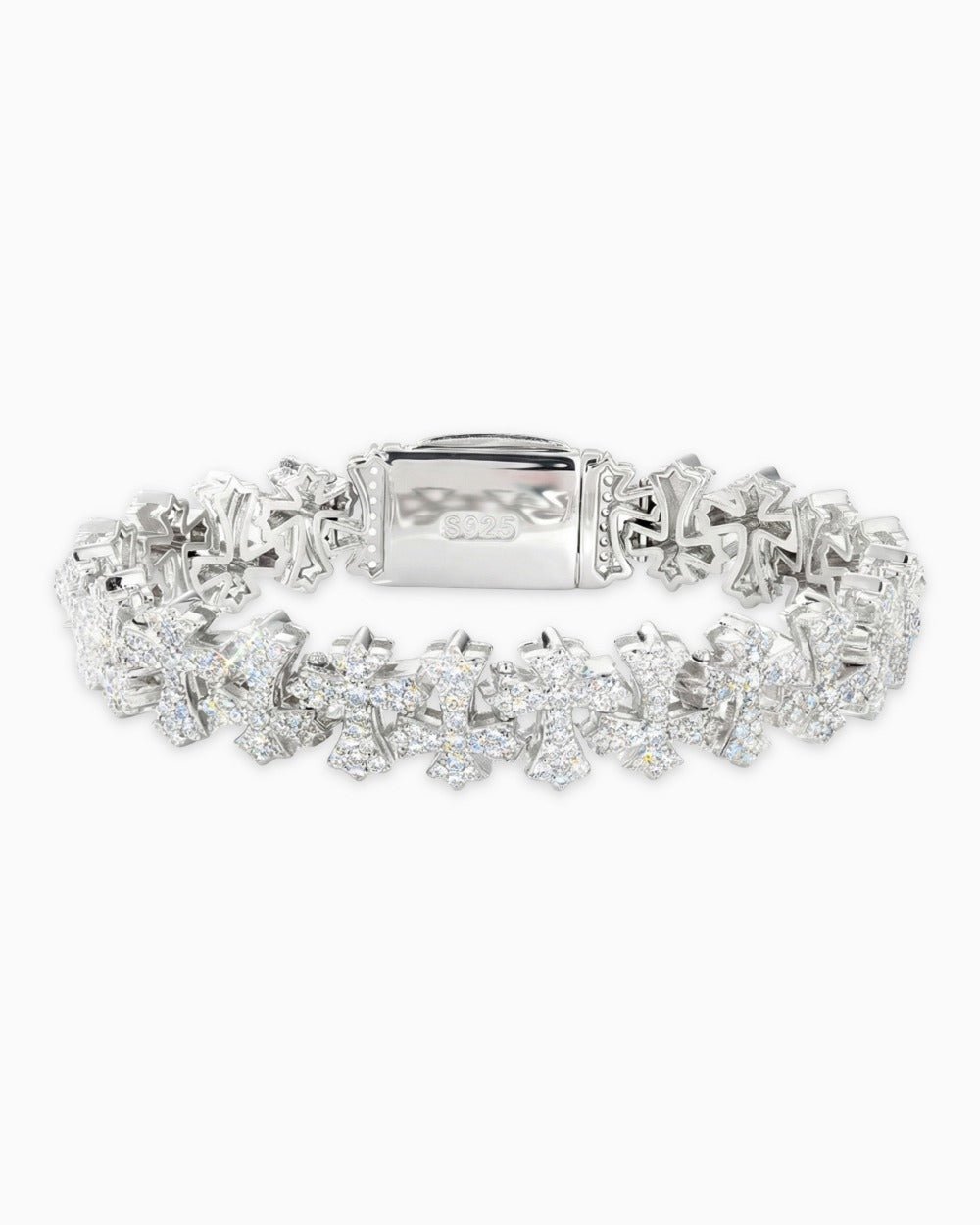MOISSANITE DOUBLE CROSSES BRACELET. - Drippy Amsterdam
