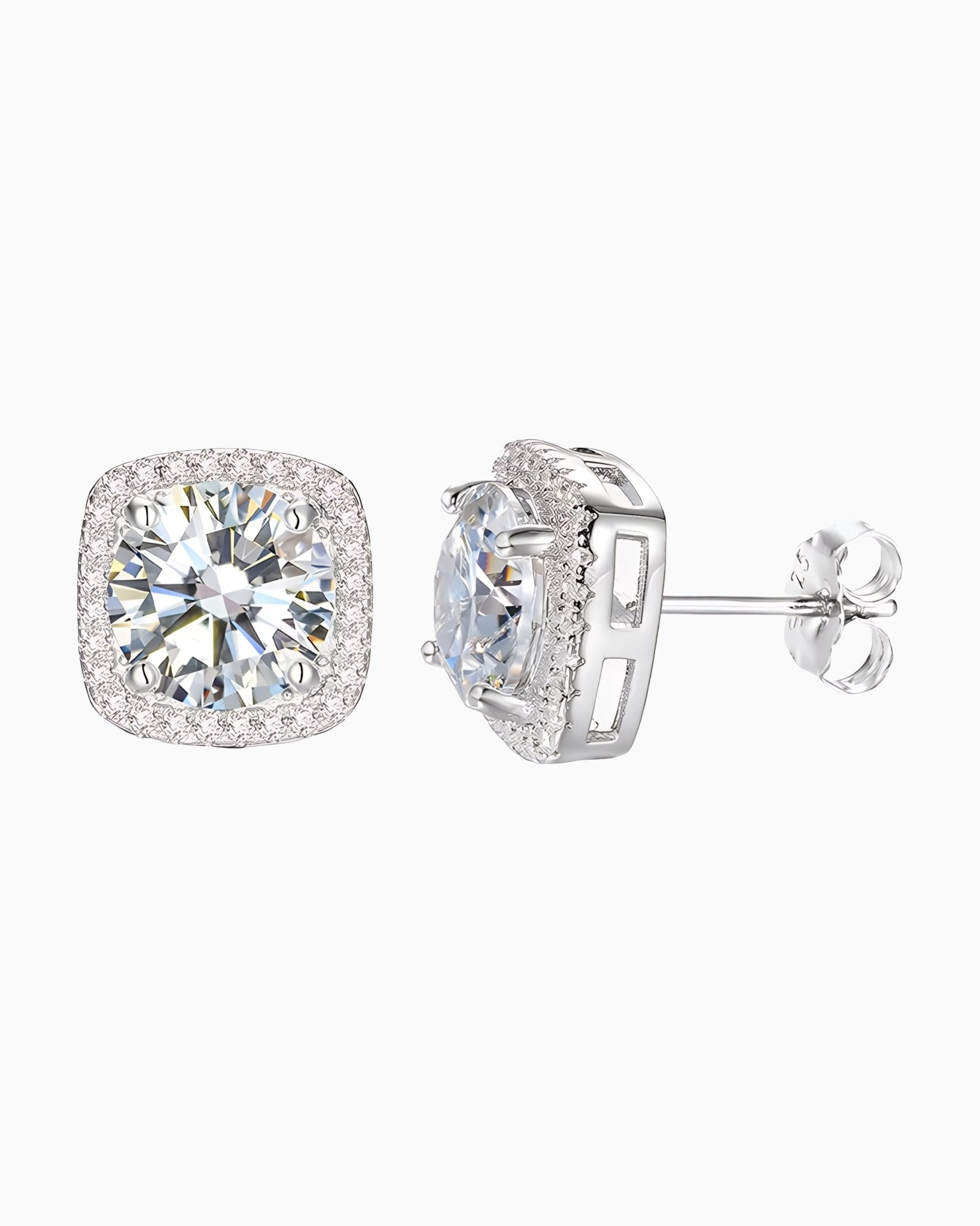 MOISSANITE HALO EARRINGS. - Drippy Amsterdam