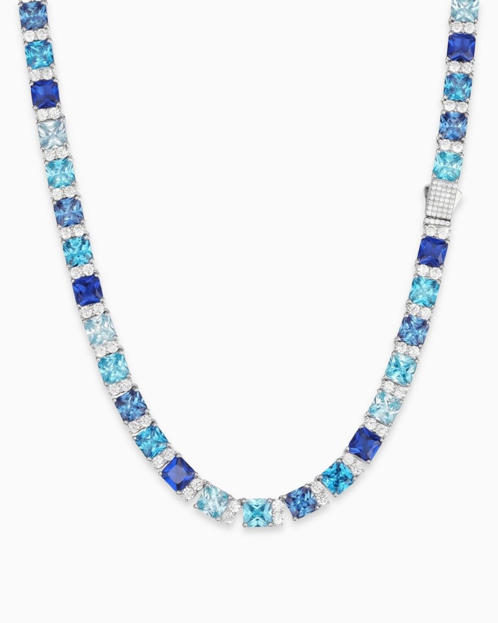 MOISSANITE OCEAN BLUE STONES CHAIN. - Drippy Amsterdam