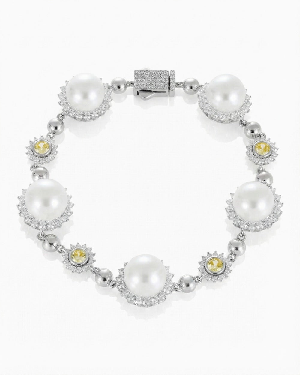 MOISSANITE PEARLS & SUN BRACELET. - Drippy Amsterdam