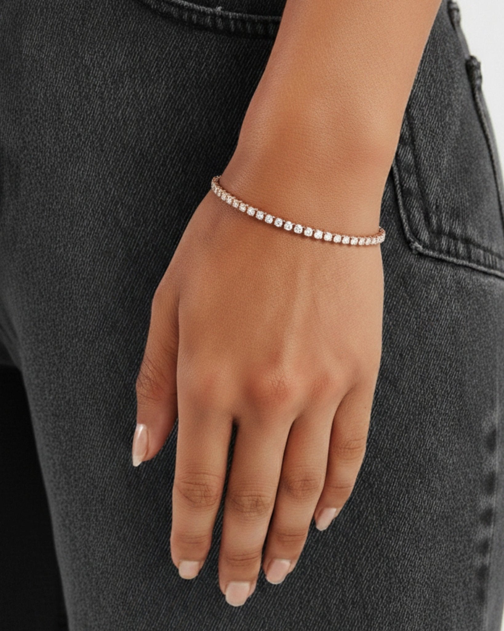 TENNISBOY BRACELET. - 3MM ROSE GOLD - Drippy Amsterdam
