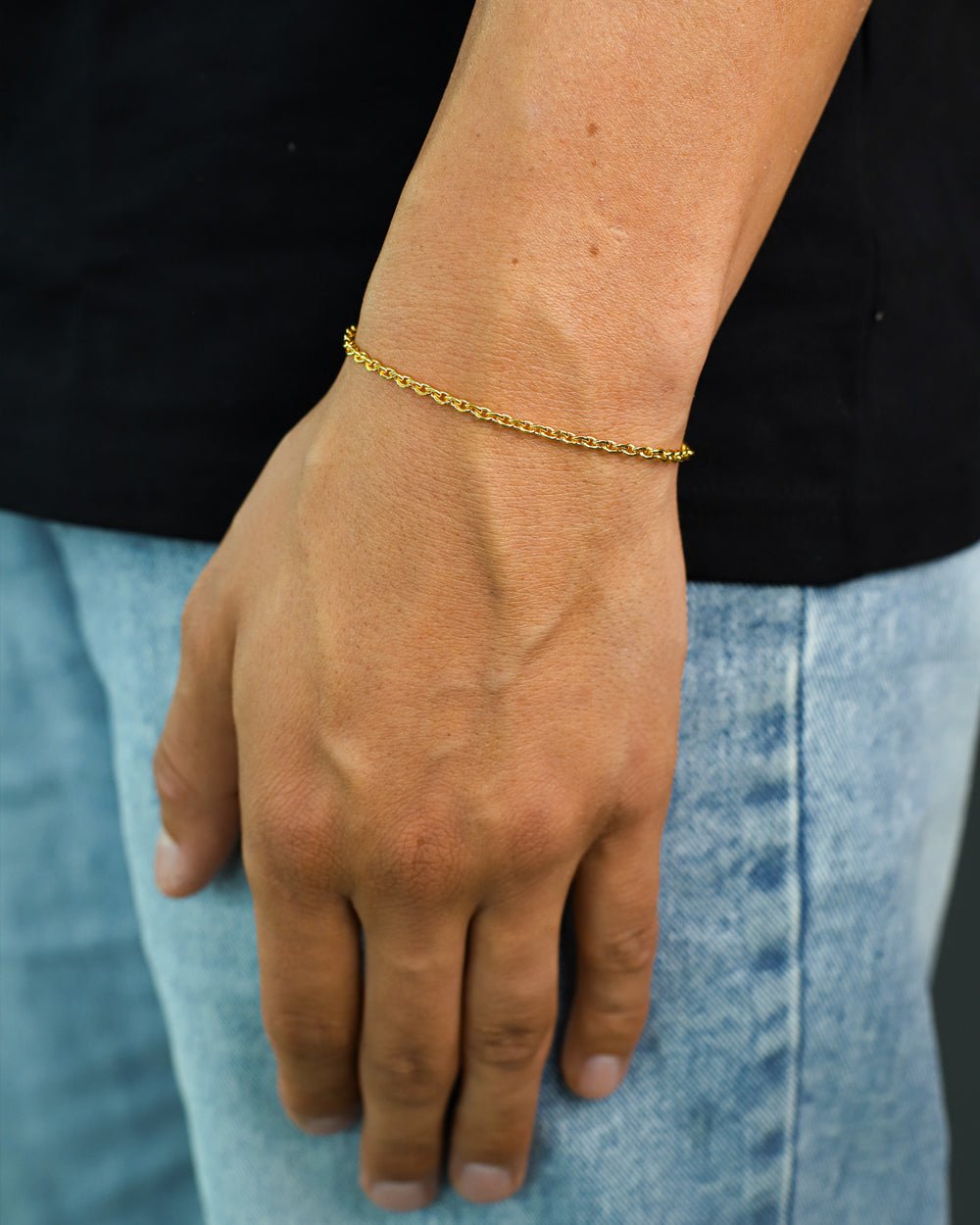 CABLE LINK BRACELET. - 3MM 18K GOLD - Drippy Amsterdam