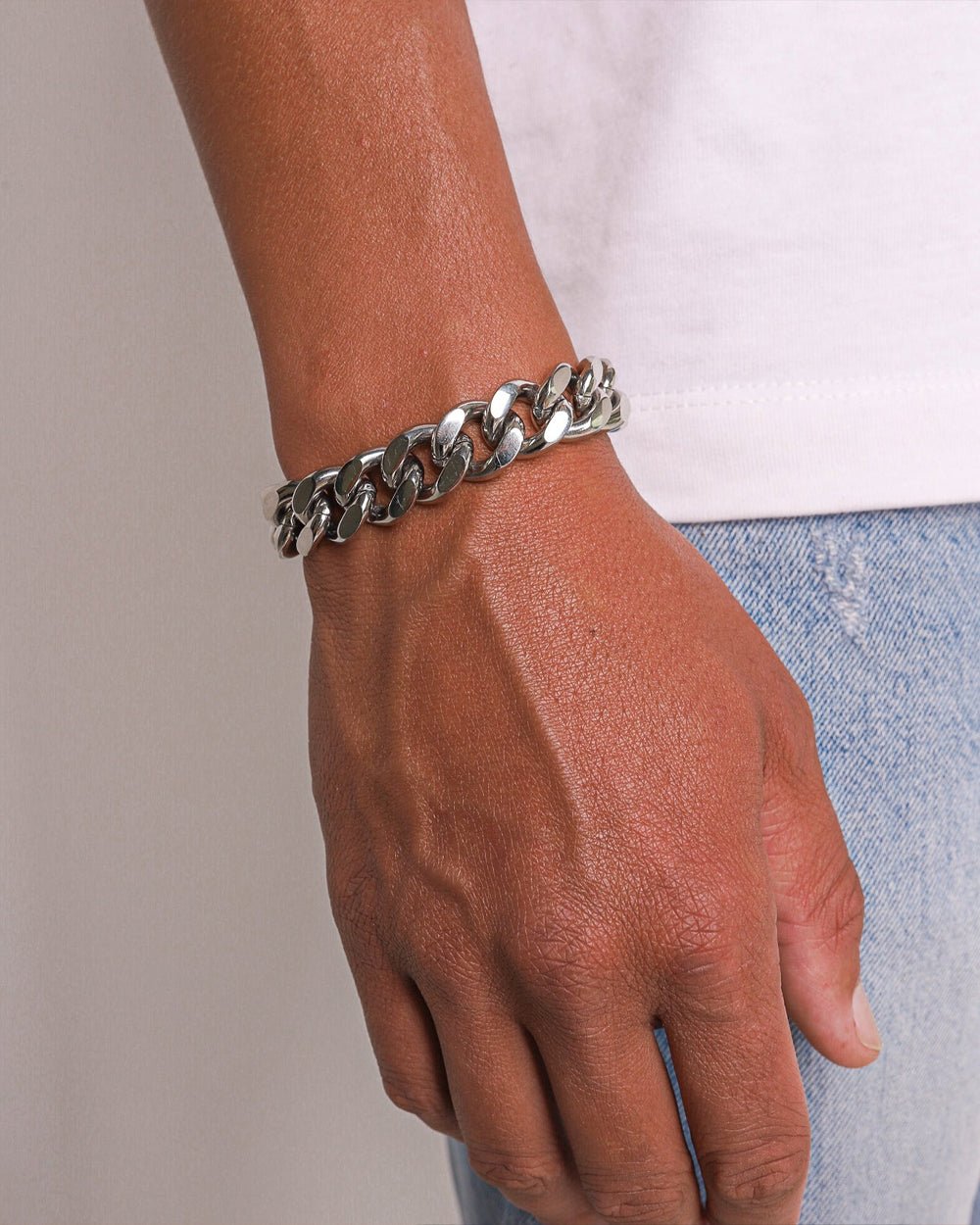 CLEAN CUBANA BRACELET. - 12MM WHITE GOLD - Drippy Amsterdam