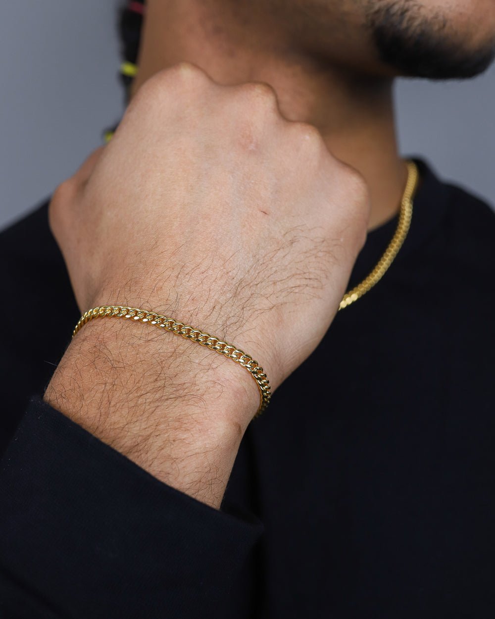 CLEAN CUBANA BRACELET. - 4MM 18K GOLD - Drippy Amsterdam