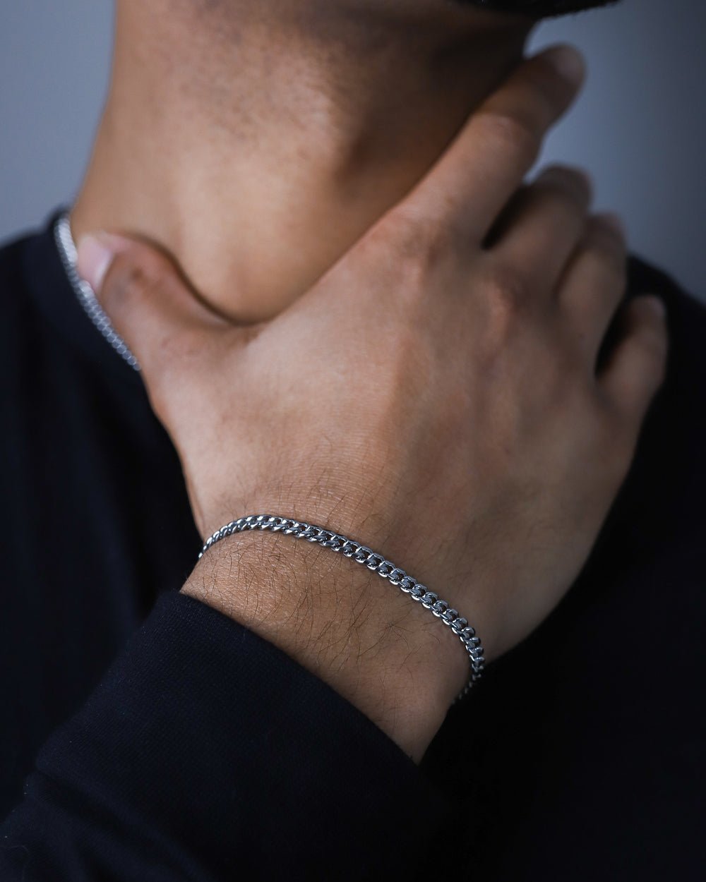 CLEAN CUBANA BRACELET. - 4MM WHITE GOLD - Drippy Amsterdam