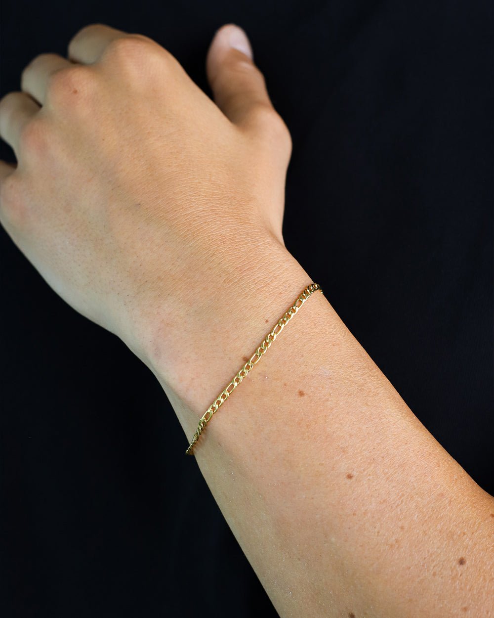 CLEAN FIGARO BRACELET. - 3MM 18K GOLD - Drippy Amsterdam