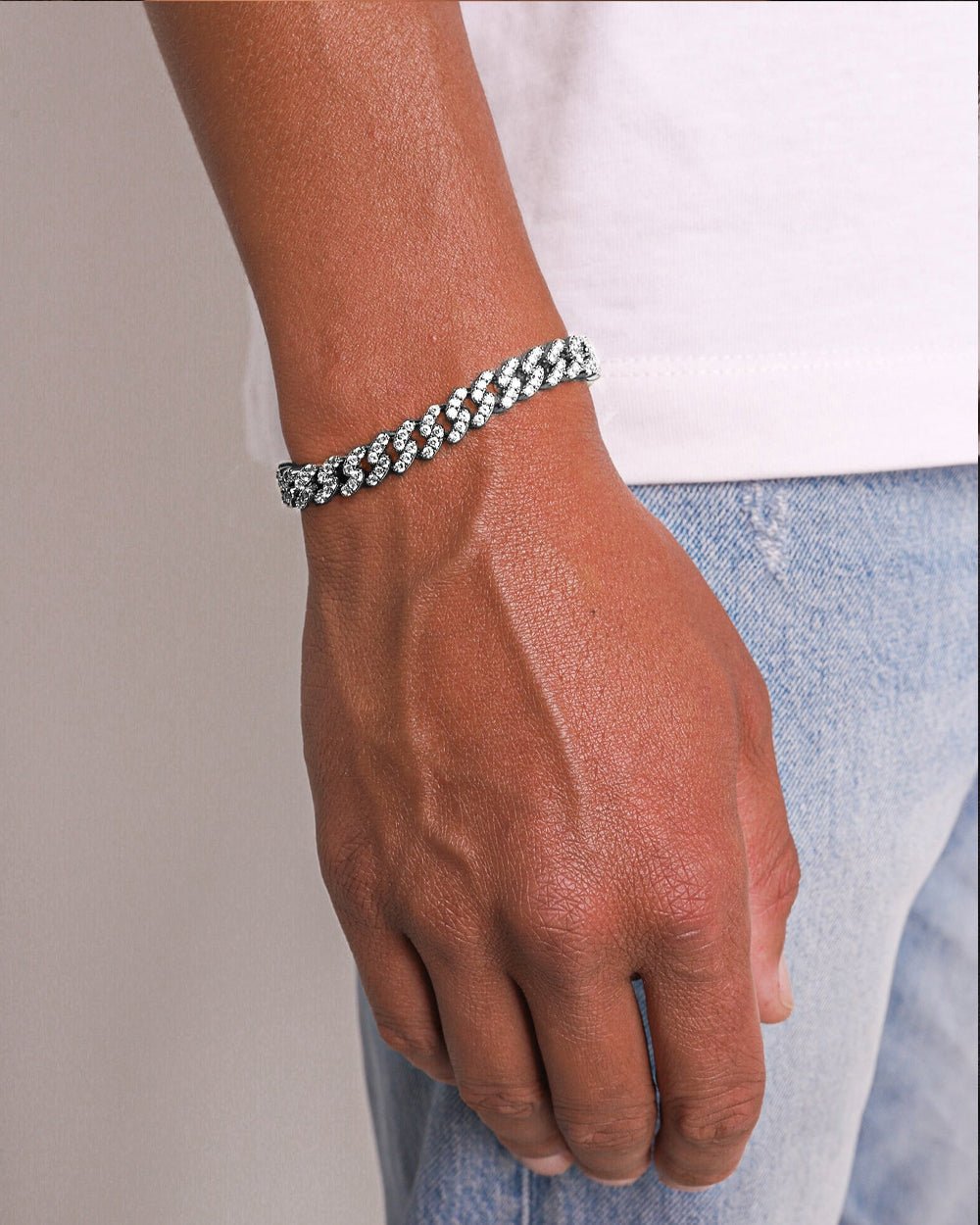 ICY CUBANA BRACELET. - WHITE GOLD - Drippy Amsterdam