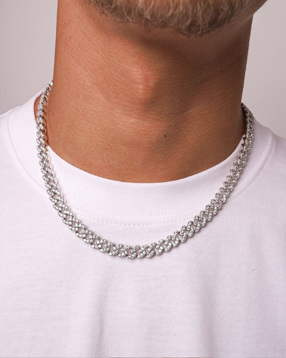 ICY CUBANA CHAIN. - 8MM WHITE GOLD - Drippy Amsterdam