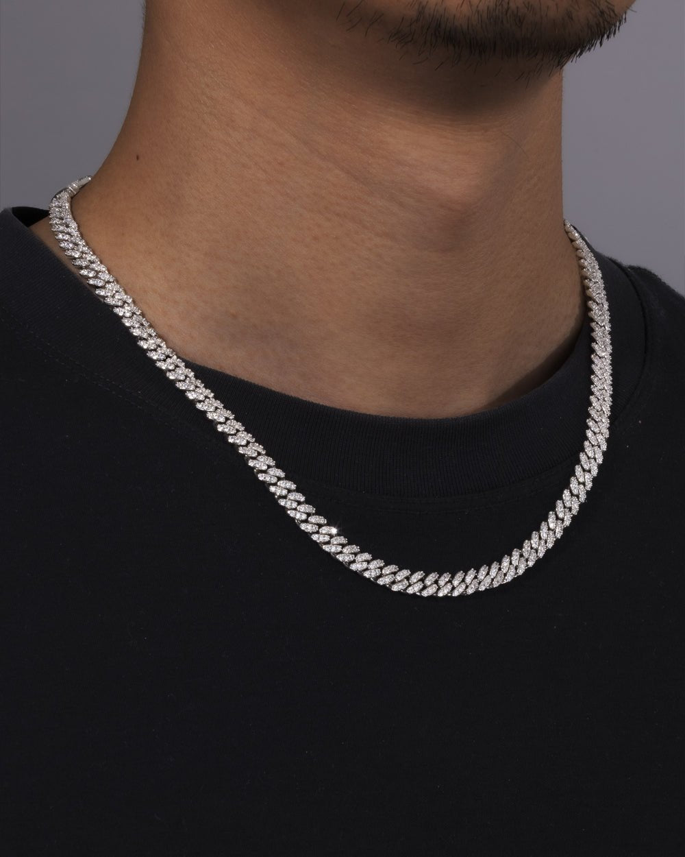 MOISSANITE CUBAN CHAIN. - 6MM WHITE GOLD - Drippy Amsterdam