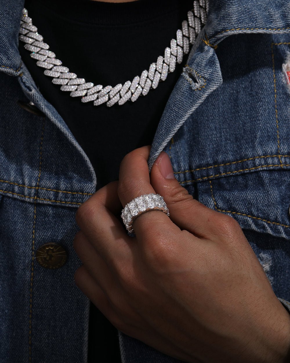 MOISSANITE DOUBLE ETERNITY RING. - WHITE GOLD - Drippy Amsterdam