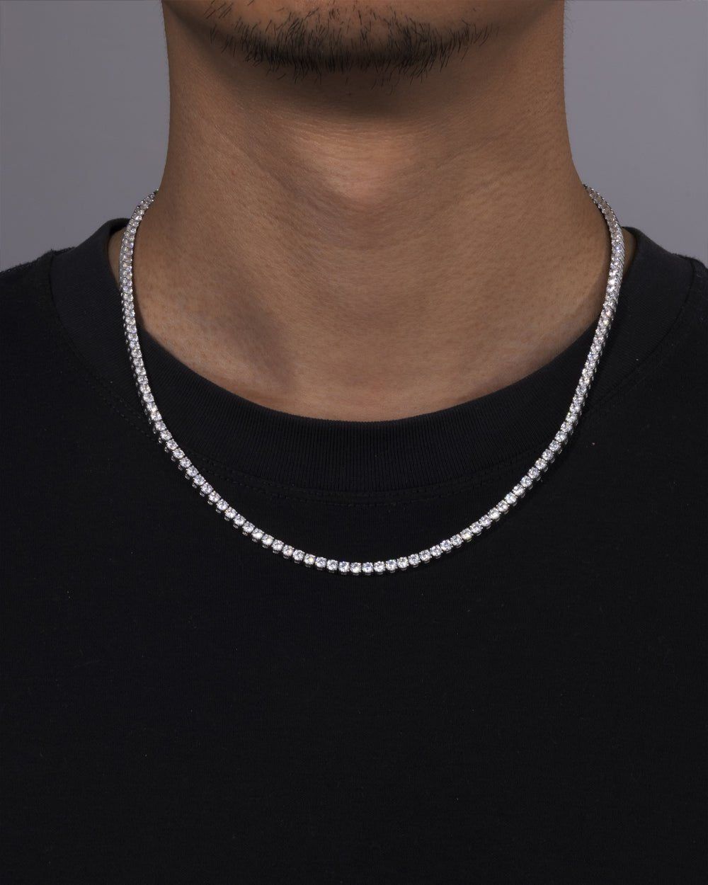 MOISSANITE TENNIS CHAIN. - 3MM WHITE GOLD - Drippy Amsterdam