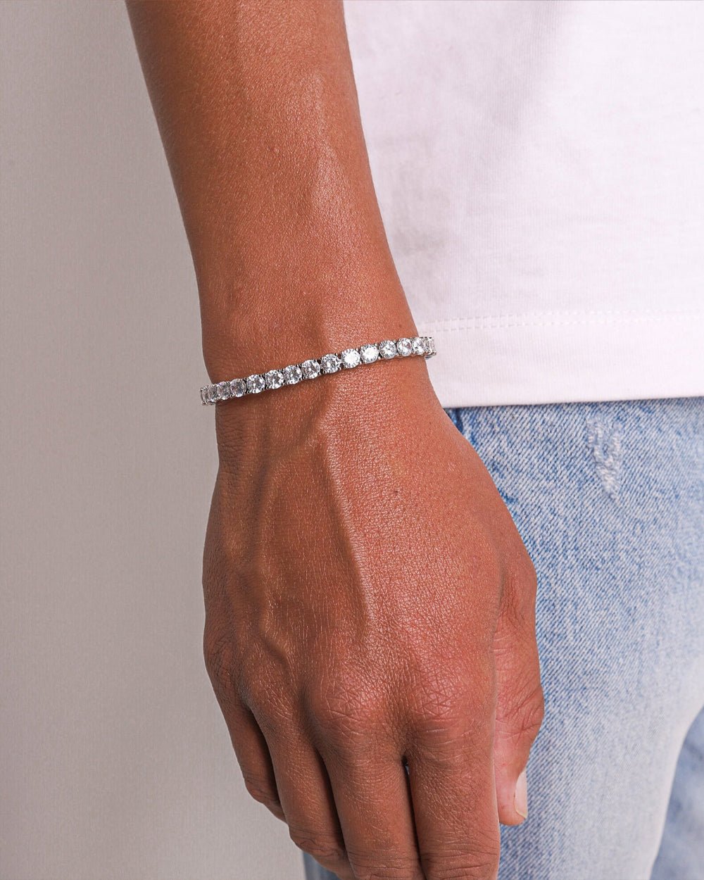 TENNISBOY BRACELET. - 5MM WHITE GOLD - Drippy Amsterdam