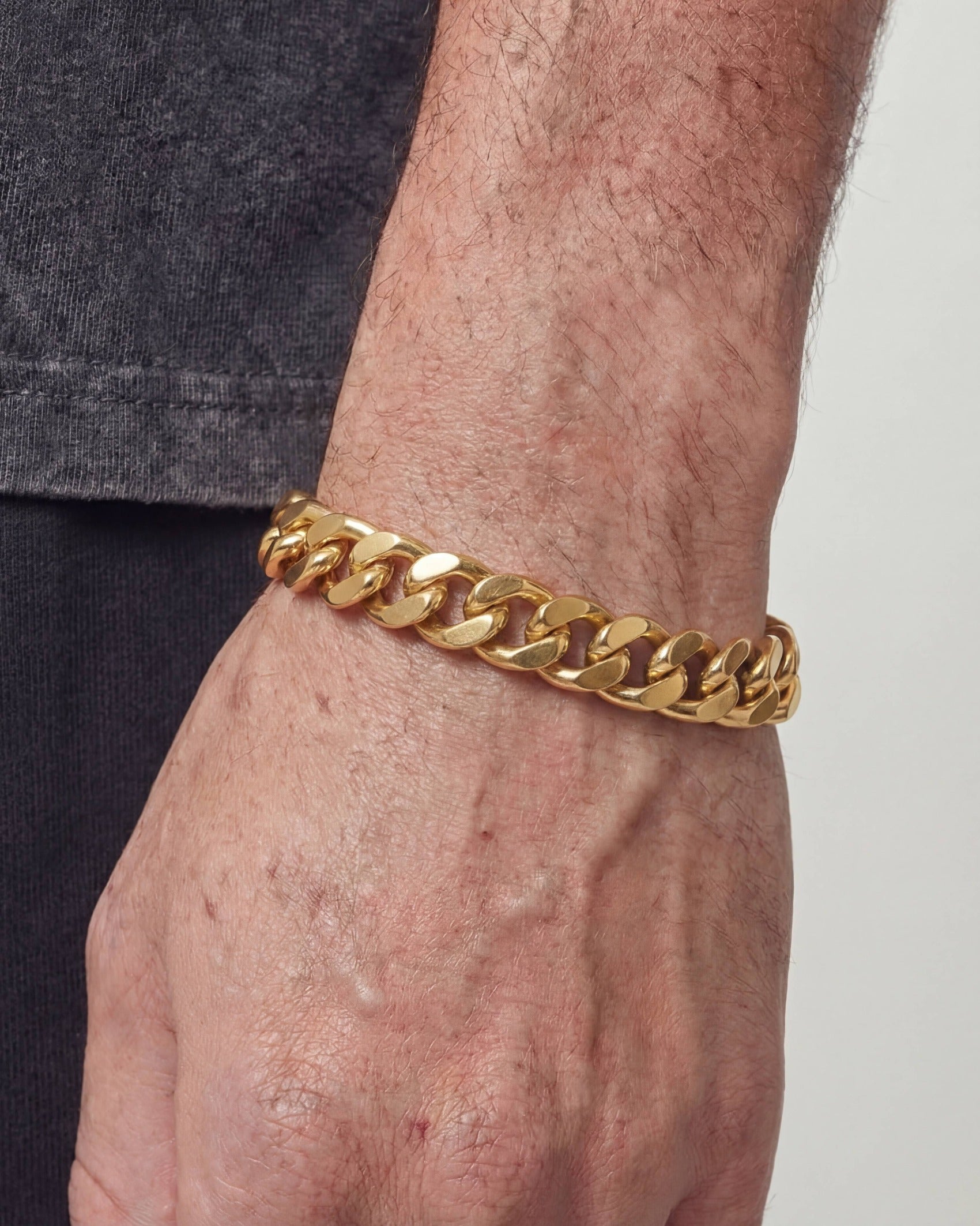 CLEAN CUBANA BRACELET. - 12MM GOLD