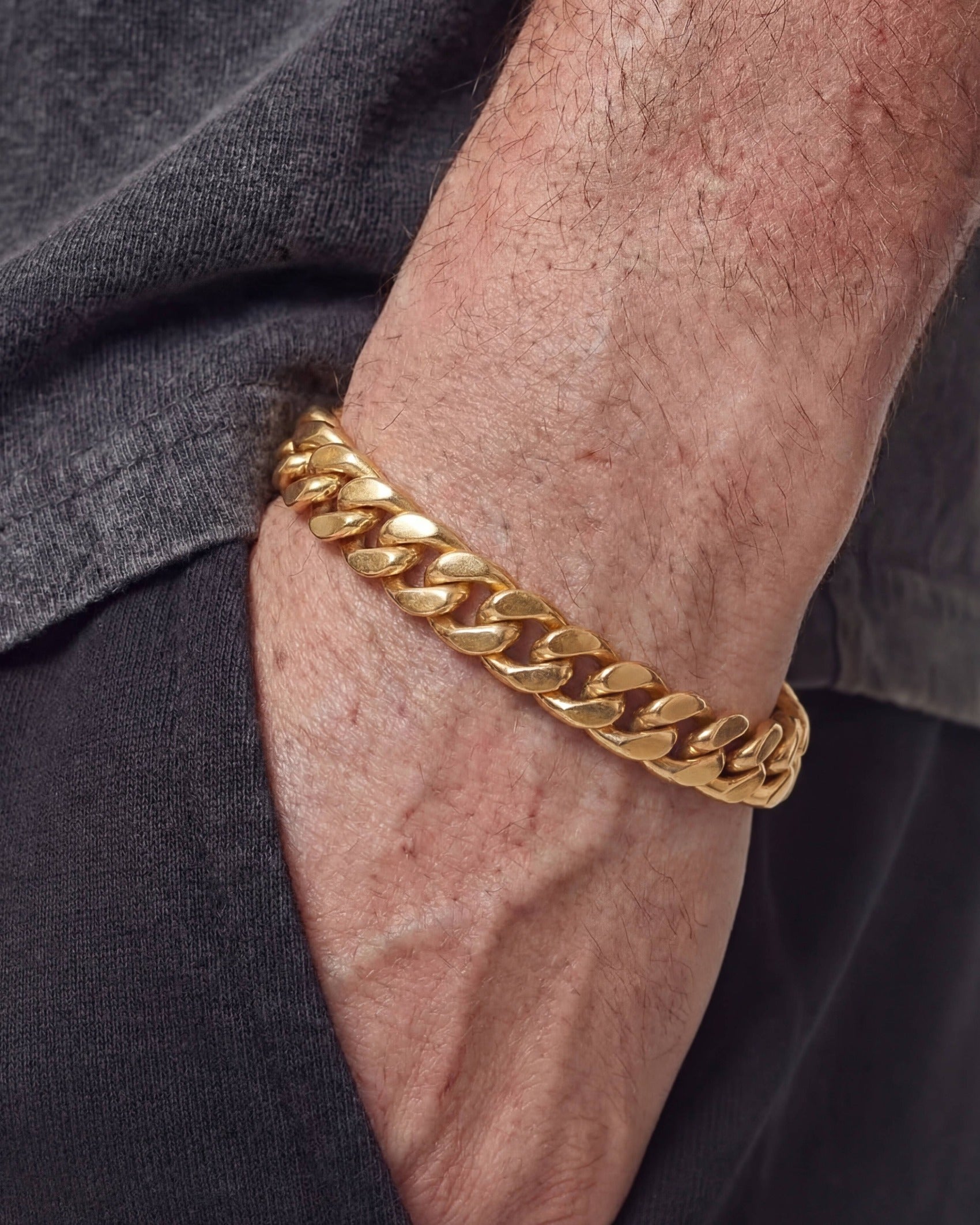 CLEAN CUBANA BRACELET. - 12MM GOLD