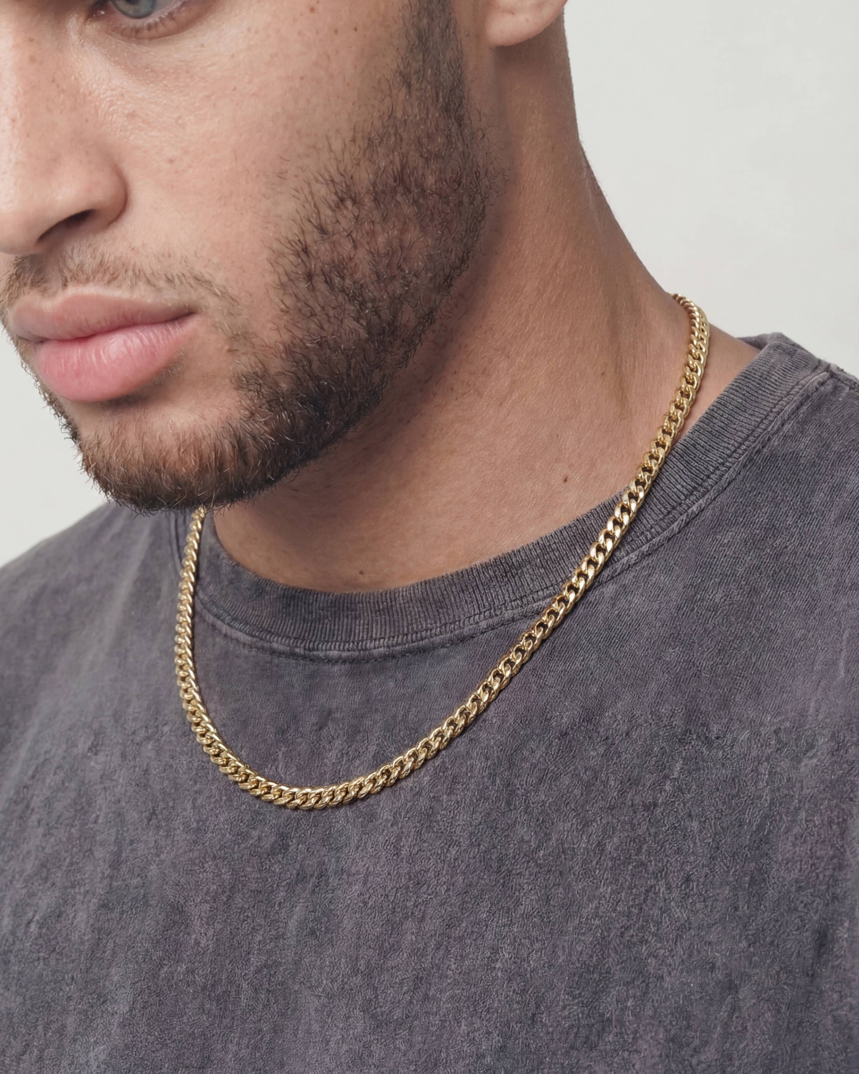 CLEAN CUBANA CHAIN. - 4MM GOLD