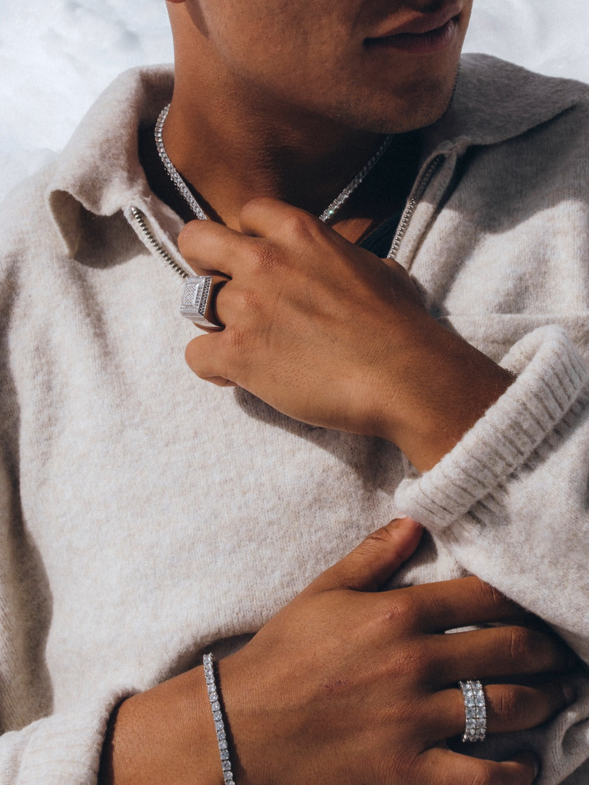 MOISSANITE CROSS TENNIS BRACELET | Drippy Amsterdam