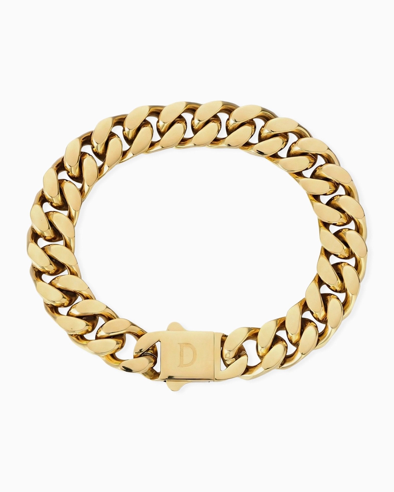 CLEAN BOXED CUBANA BRACELET. - 11MM GOLD - Drippy Amsterdam