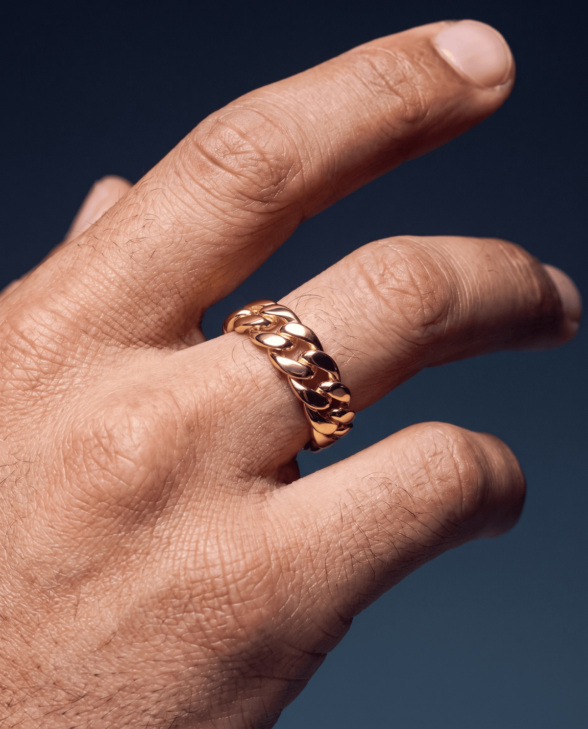 CLEAN CUBAN RING. - GOLD - Drippy Amsterdam