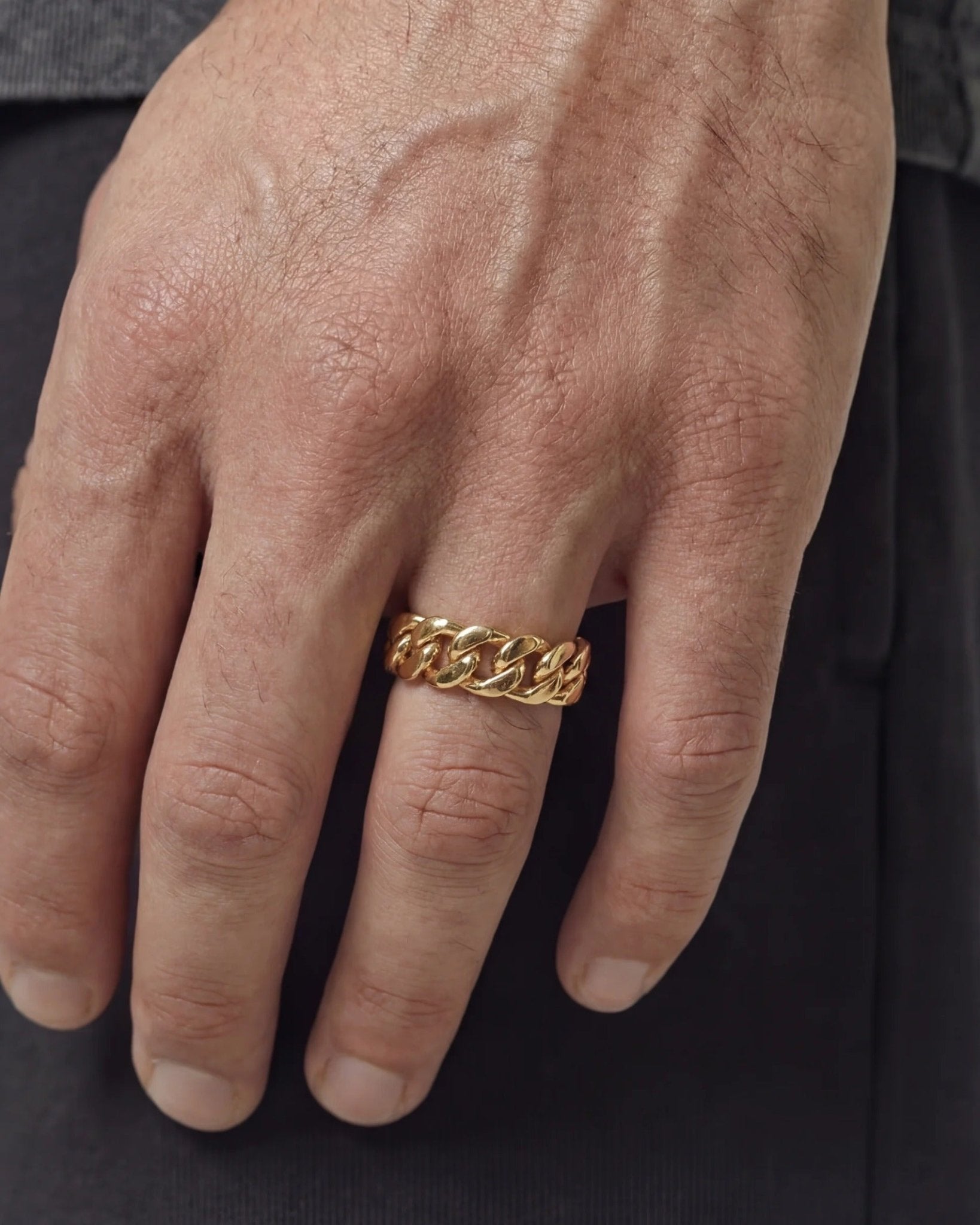 CLEAN CUBAN RING. - GOLD - Drippy Amsterdam