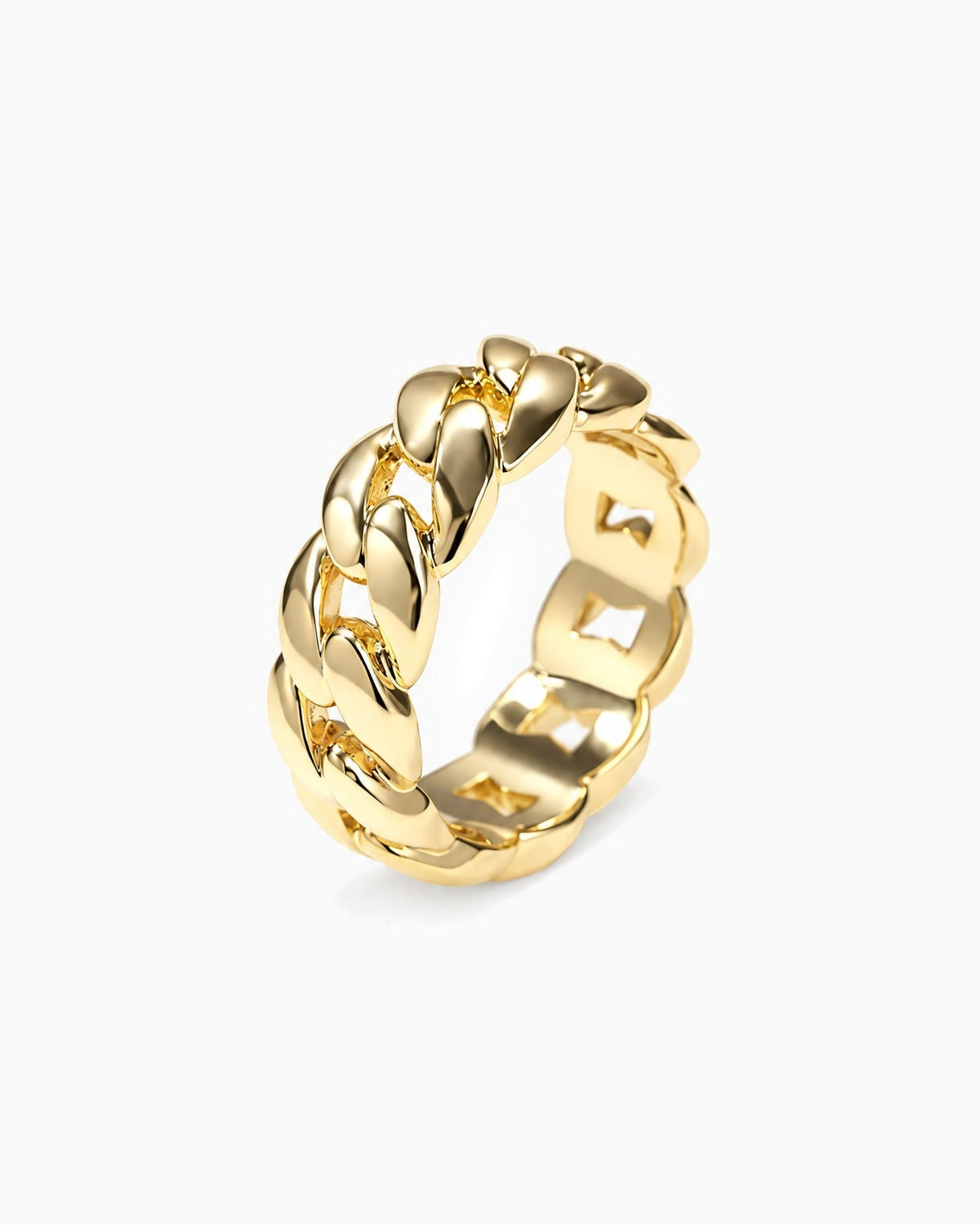 CLEAN CUBAN RING. - GOLD