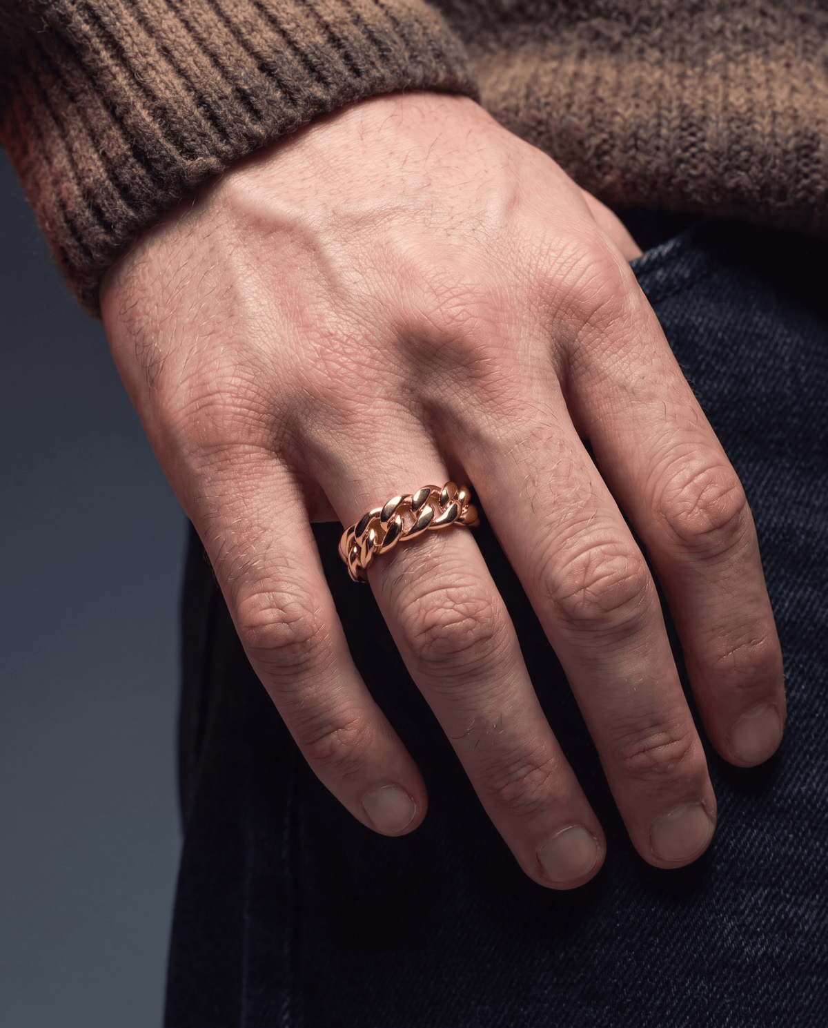 CLEAN CUBAN RING. - GOLD - Drippy Amsterdam