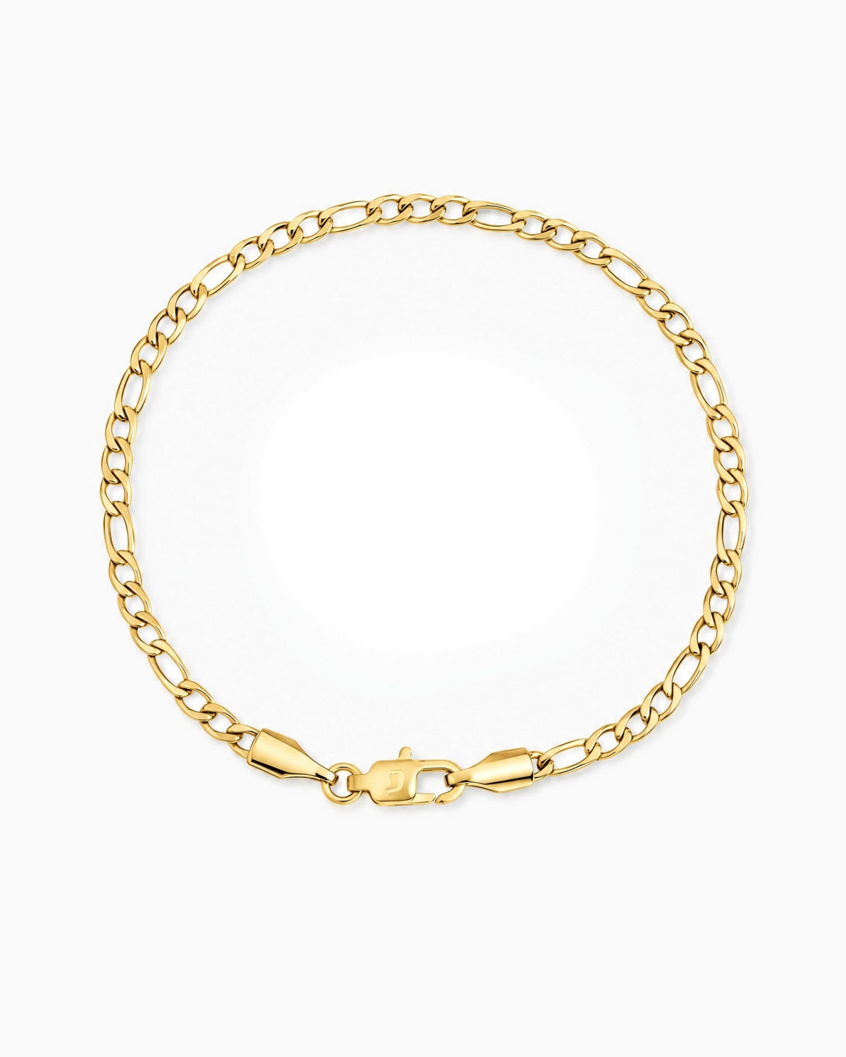 CLEAN FIGARO BRACELET. - 3MM GOLD