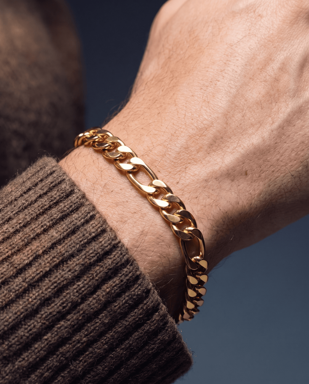 CLEAN FIGARO BRACELET. - 5MM GOLD - Drippy Amsterdam
