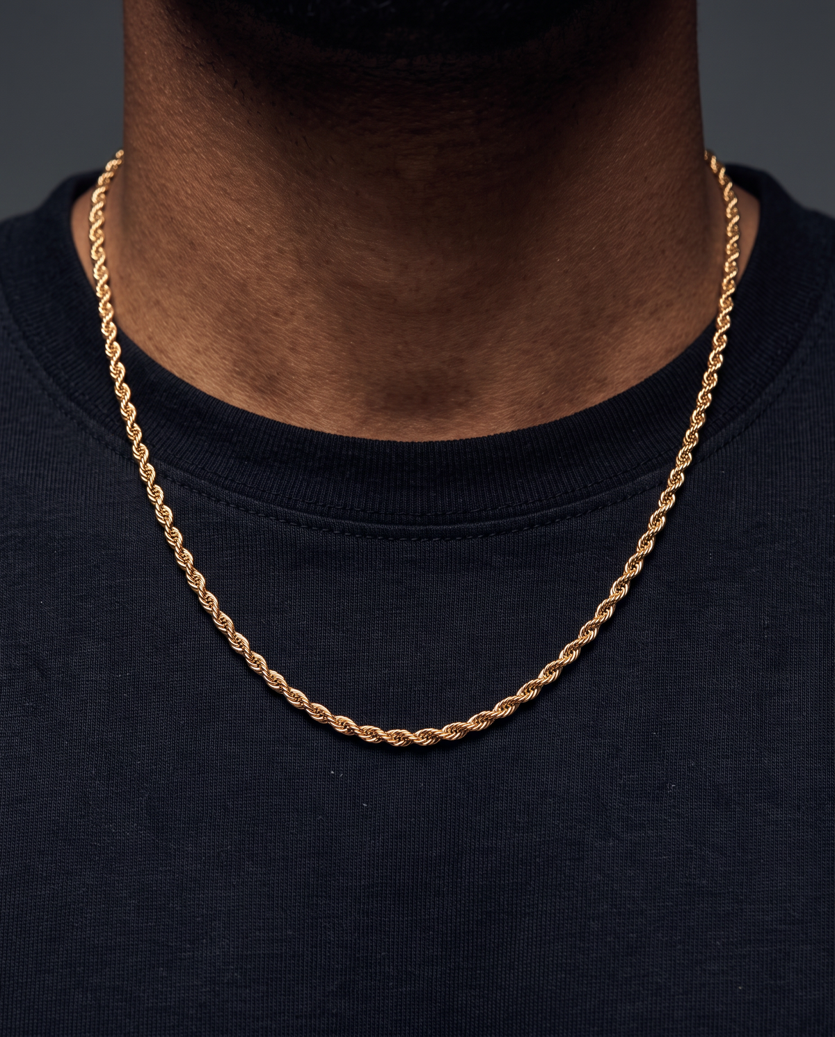 CLEAN ROPE CHAIN. - 3MM GOLD
