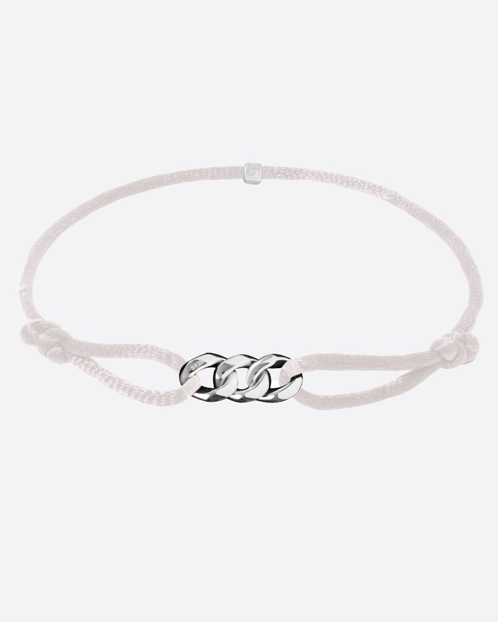 CUBAN LINK CORD BRACELET 925. - WHITE GOLD - Drippy Amsterdam