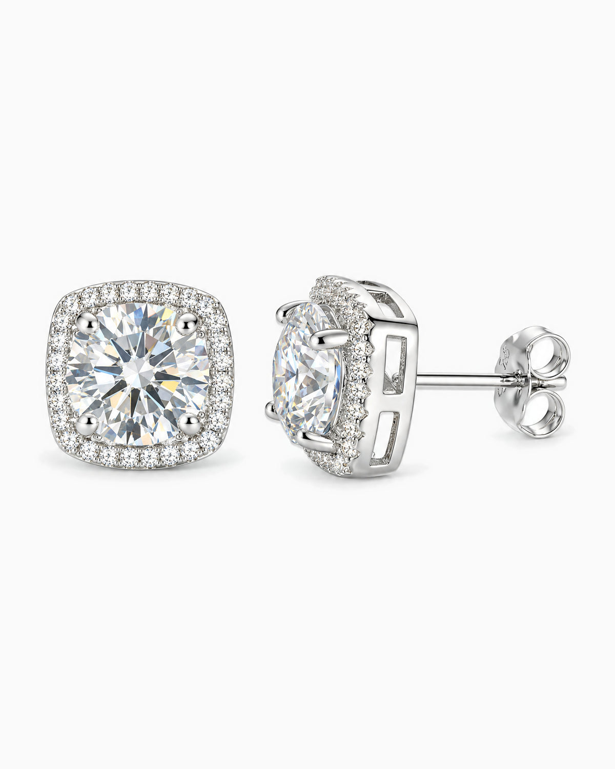 MOISSANITE HALO EARRINGS. - Drippy Amsterdam