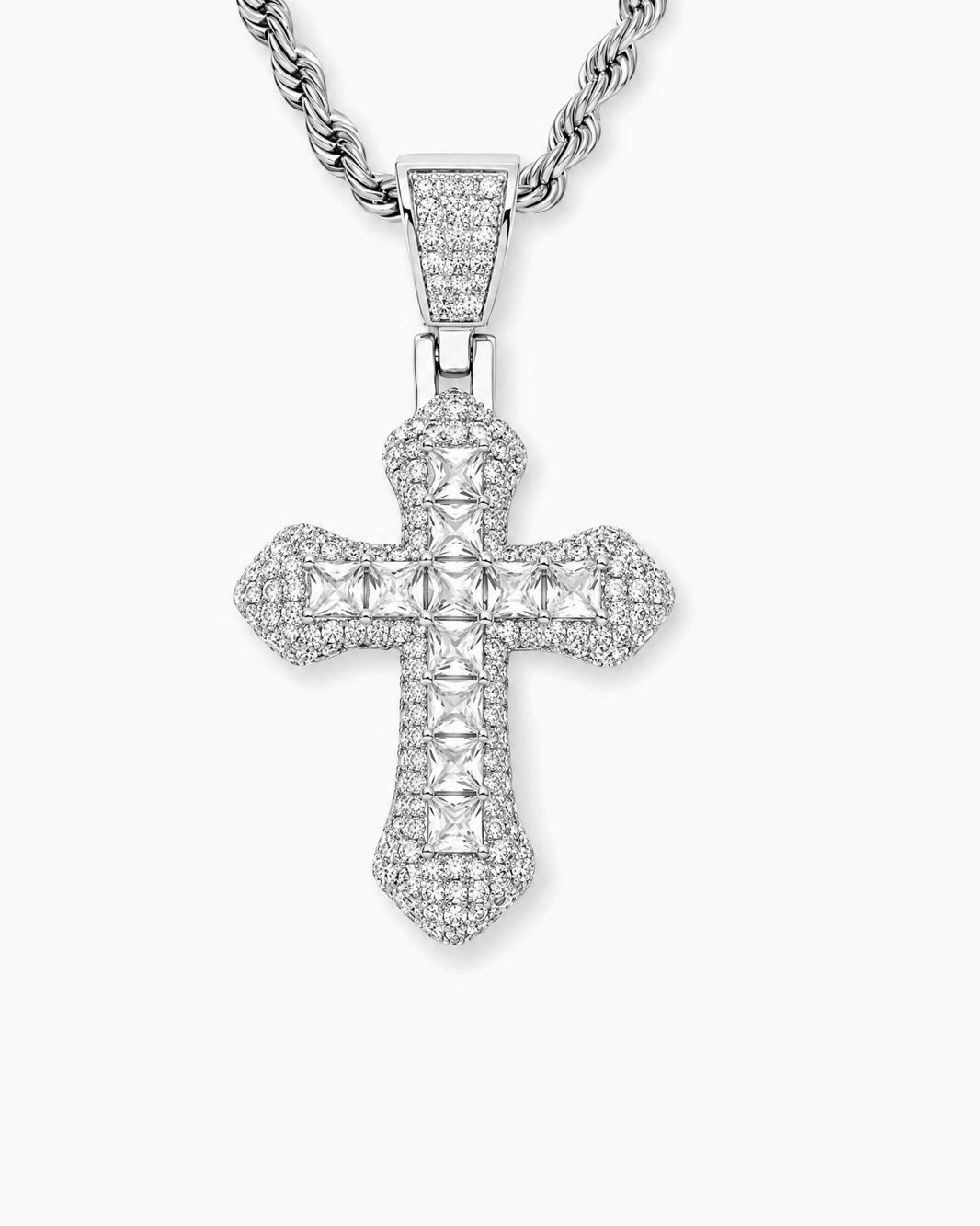 FROSTY CROSS PENDANT. - 925