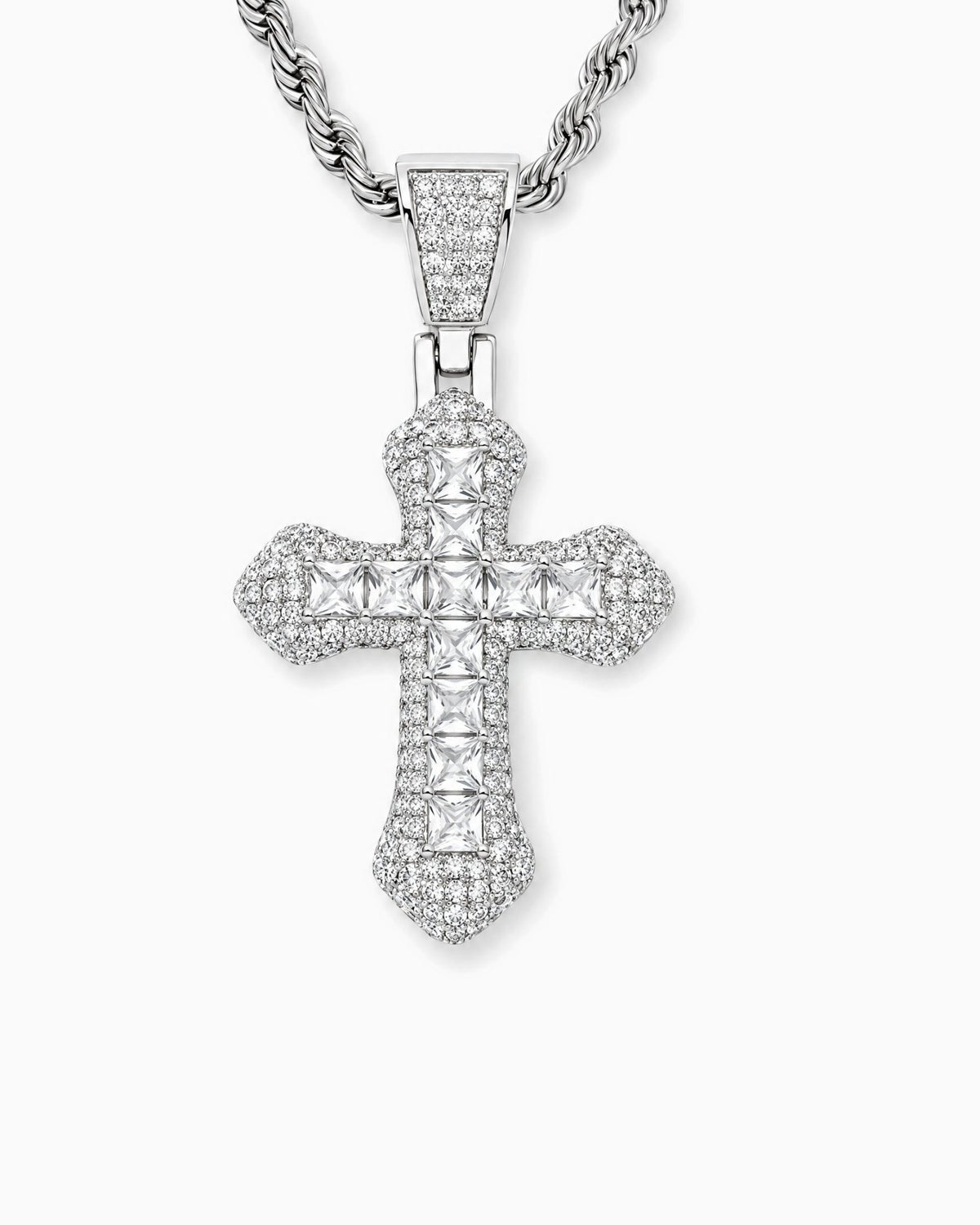 FROSTY CROSS PENDANT. - 925