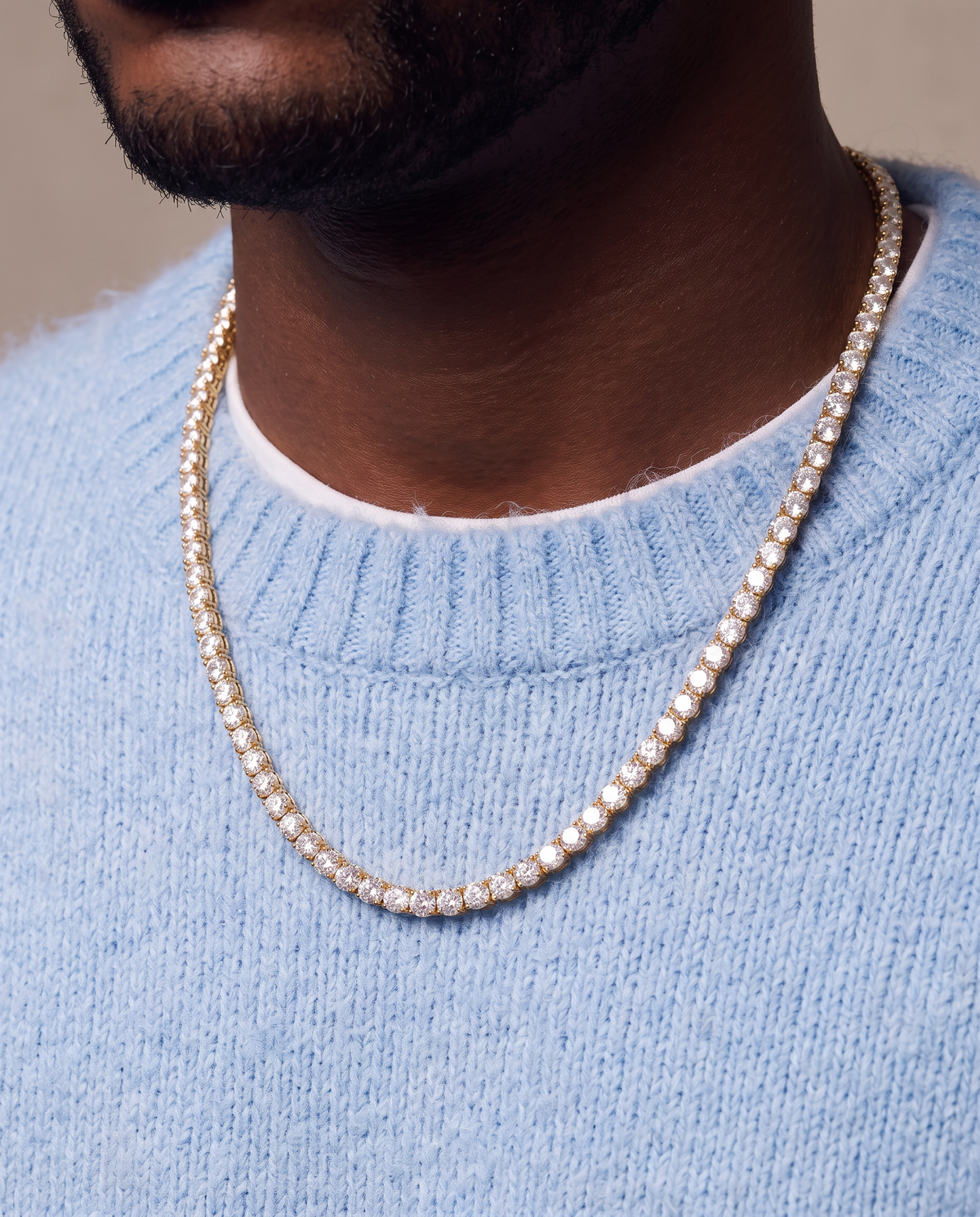 ICE BREAKER CHAIN. - 4MM GOLD