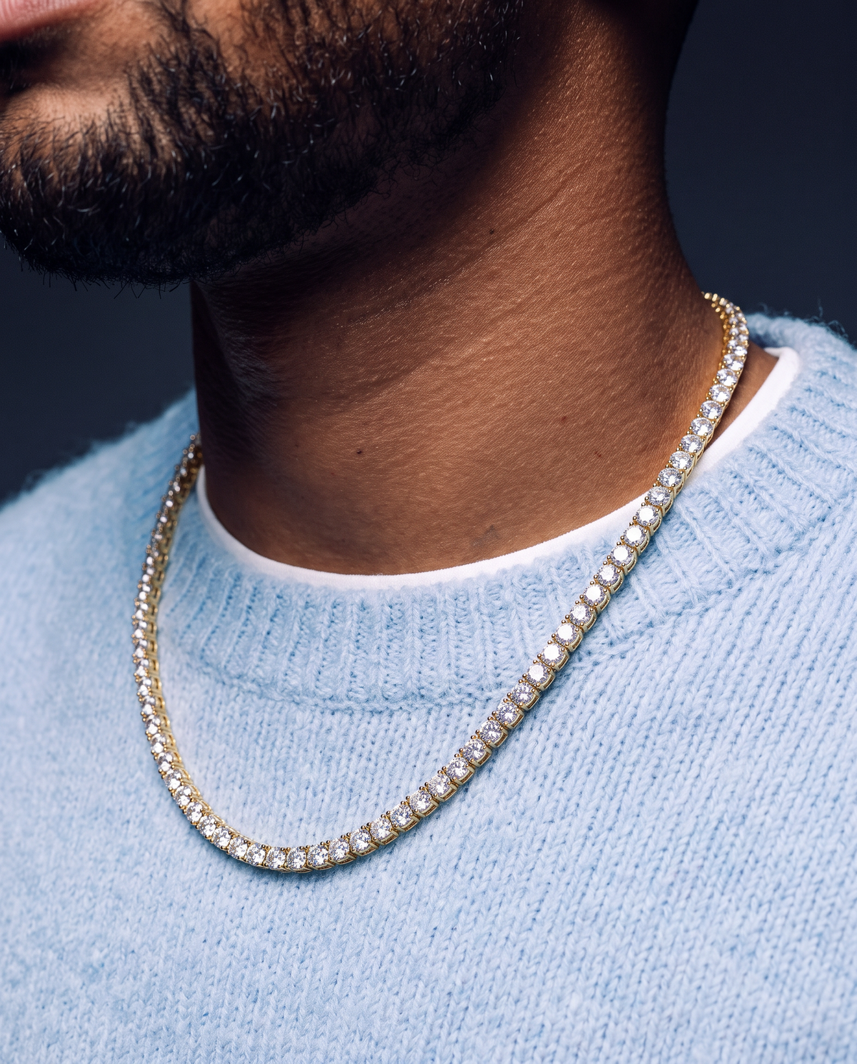 ICE BREAKER CHAIN. - 5MM GOLD