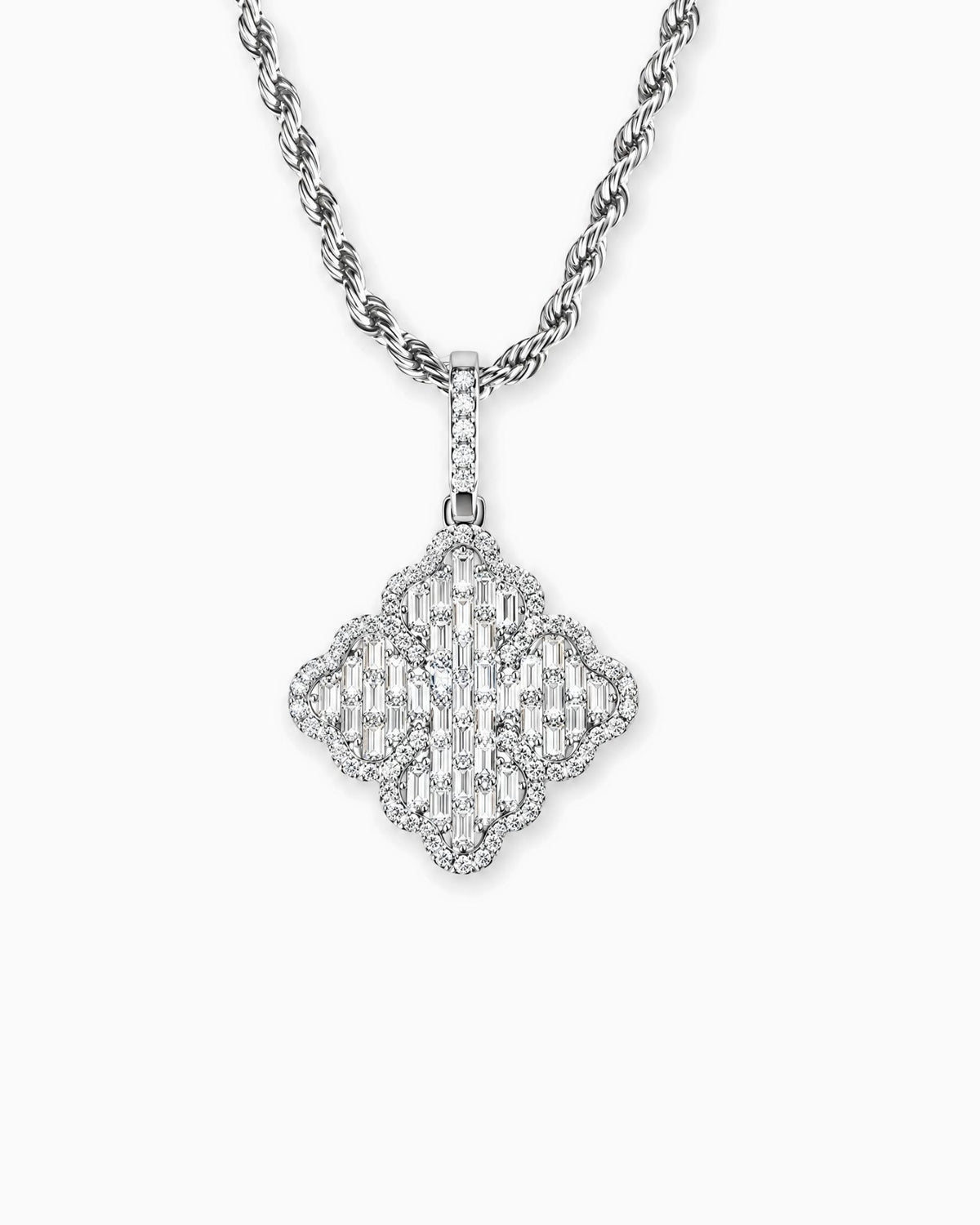 ICED CLOVER PENDANT. - 925