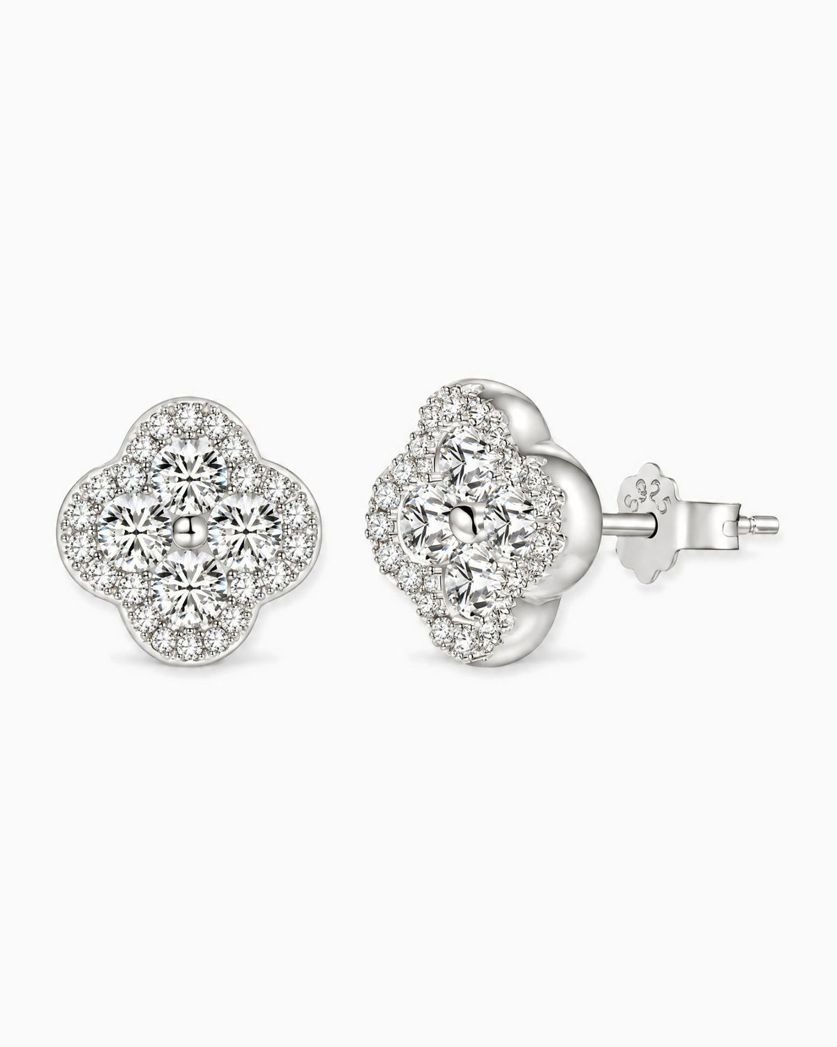 ICED CLOVER STUDS. - 925