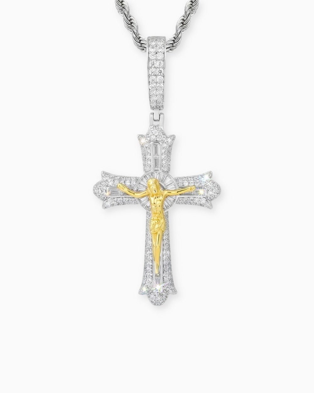 MOISSANITE BAGUETTE CROSS PENDANT. - Drippy Amsterdam
