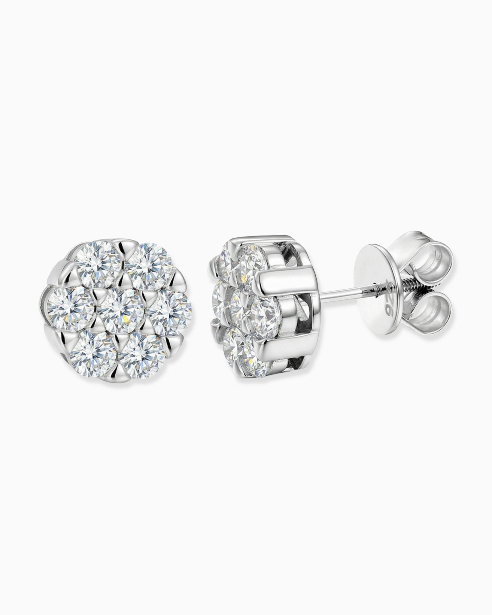 MOISSANITE CLUSTER EARRINGS. - Drippy Amsterdam