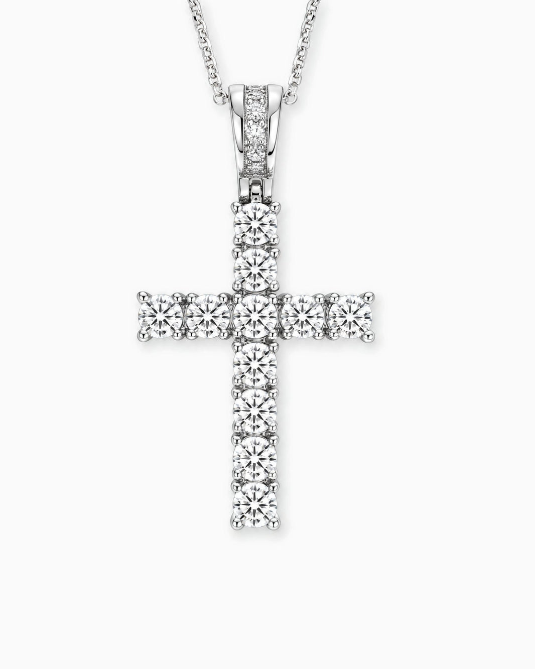 MOISSANITE CROSS PENDANT.
