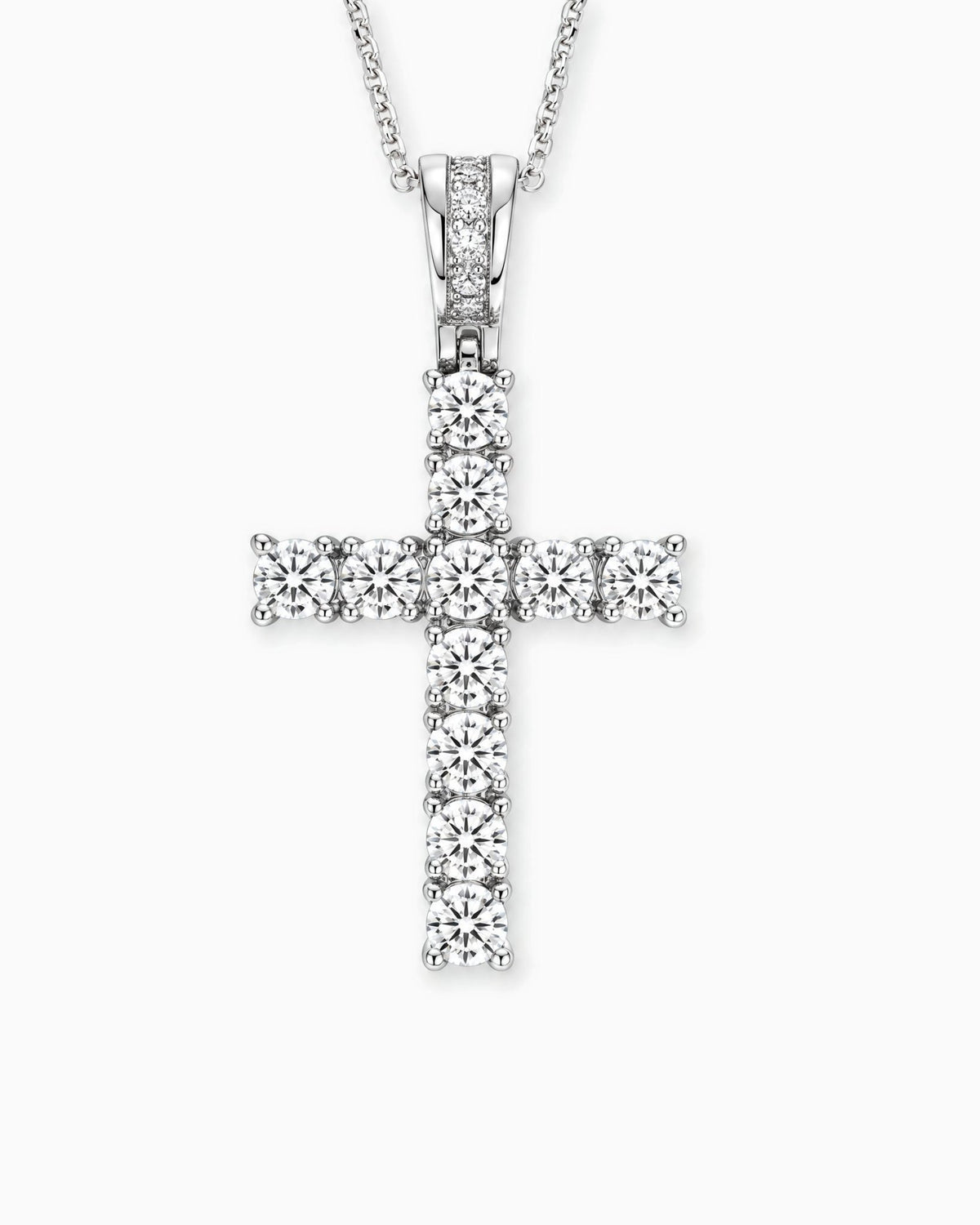 MOISSANITE CROSS PENDANT.