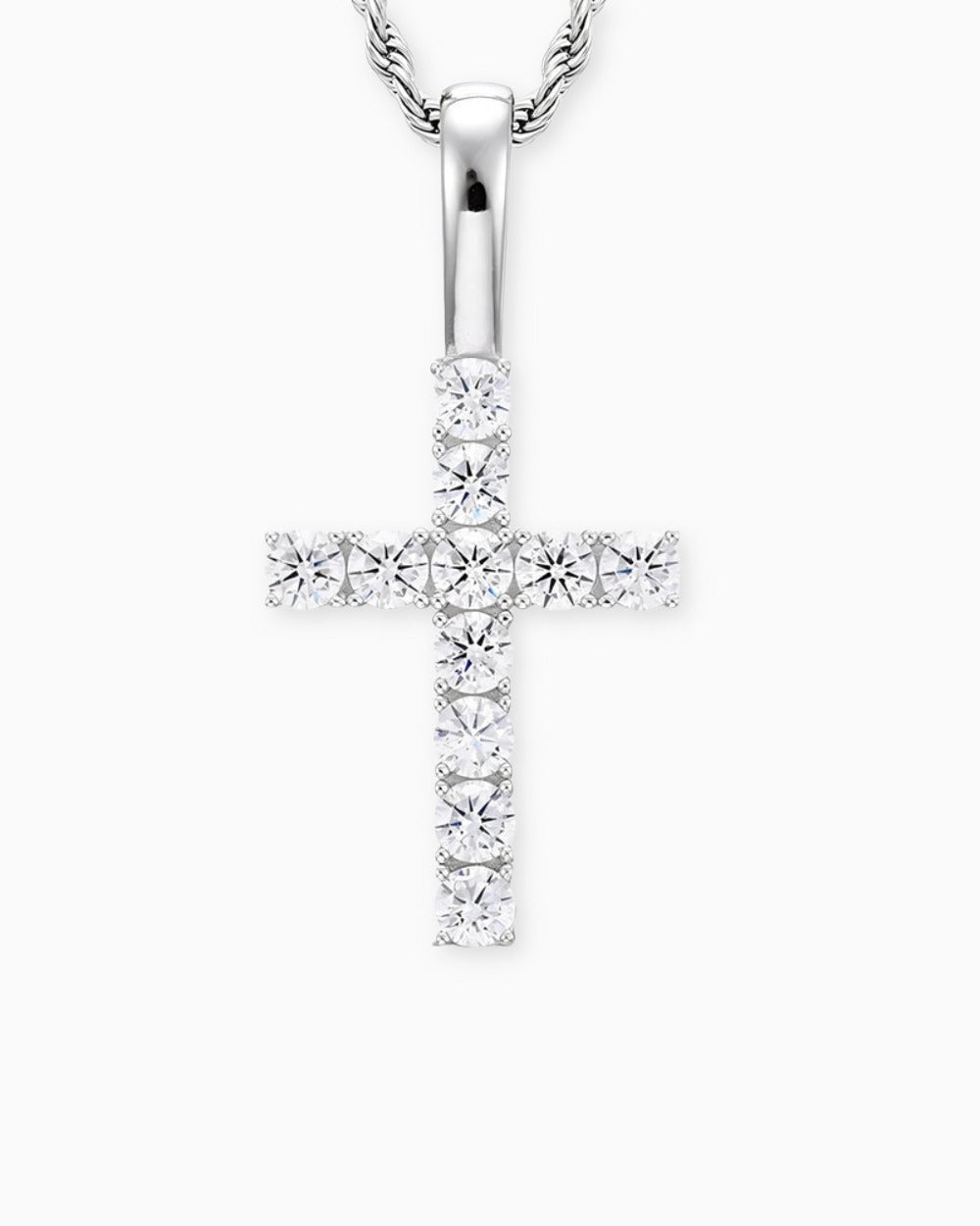 MOISSANITE CROSS PIECE PENDANT. - Drippy Amsterdam