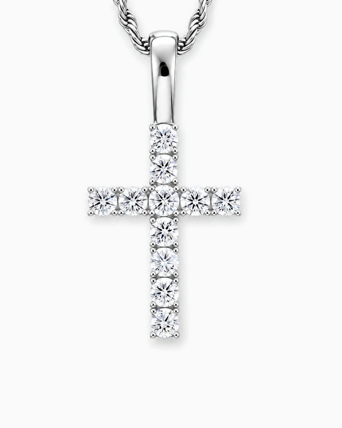 MOISSANITE CROSS PIECE PENDANT.