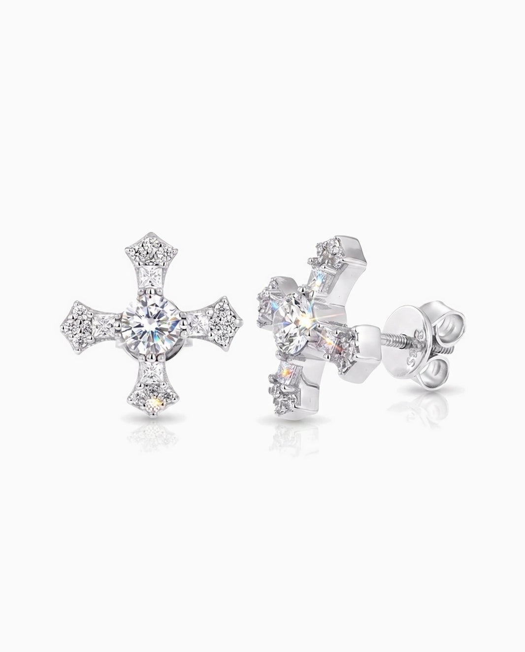 MOISSANITE CROSSWIRE STUDS.