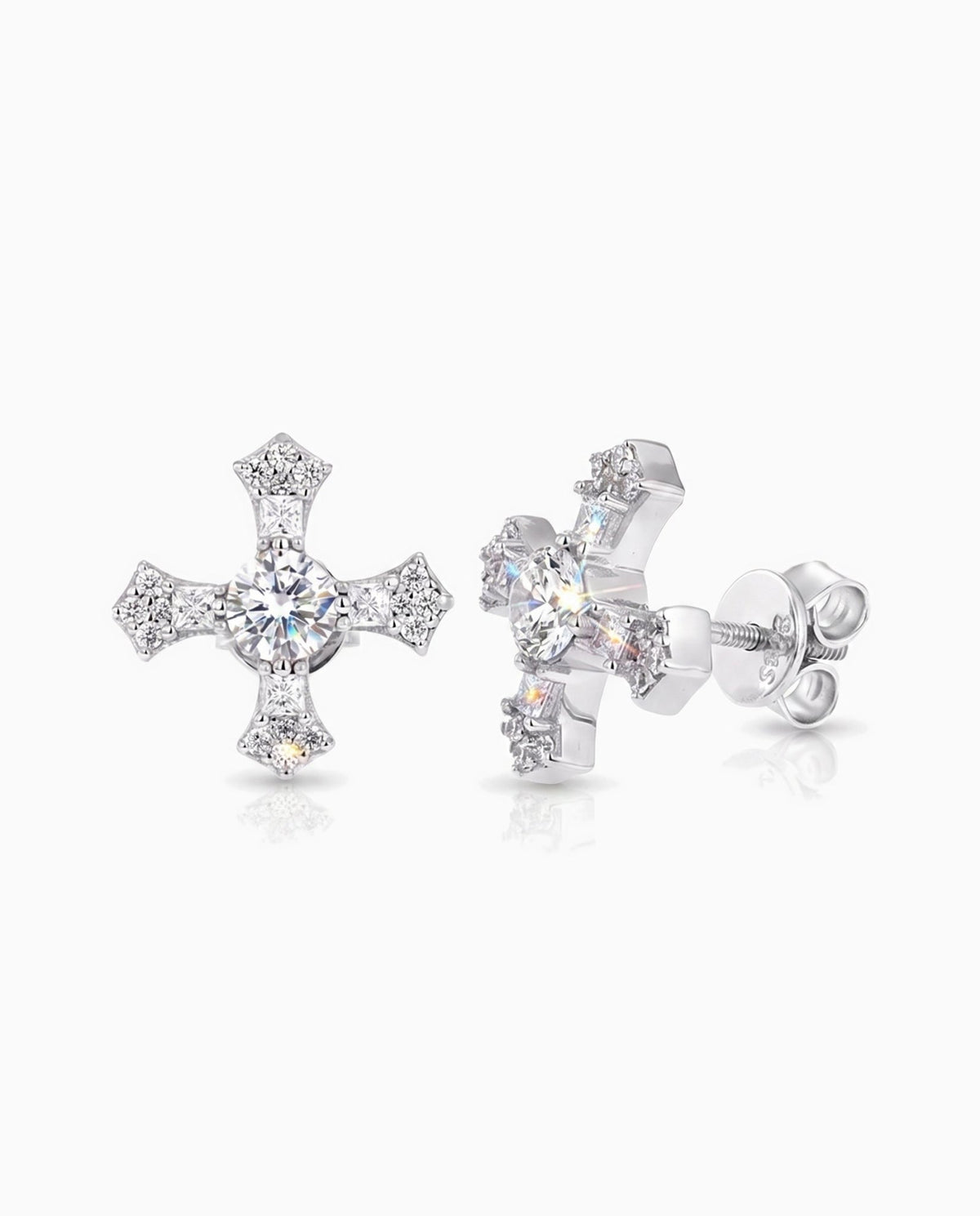 MOISSANITE CROSSWIRE STUDS.