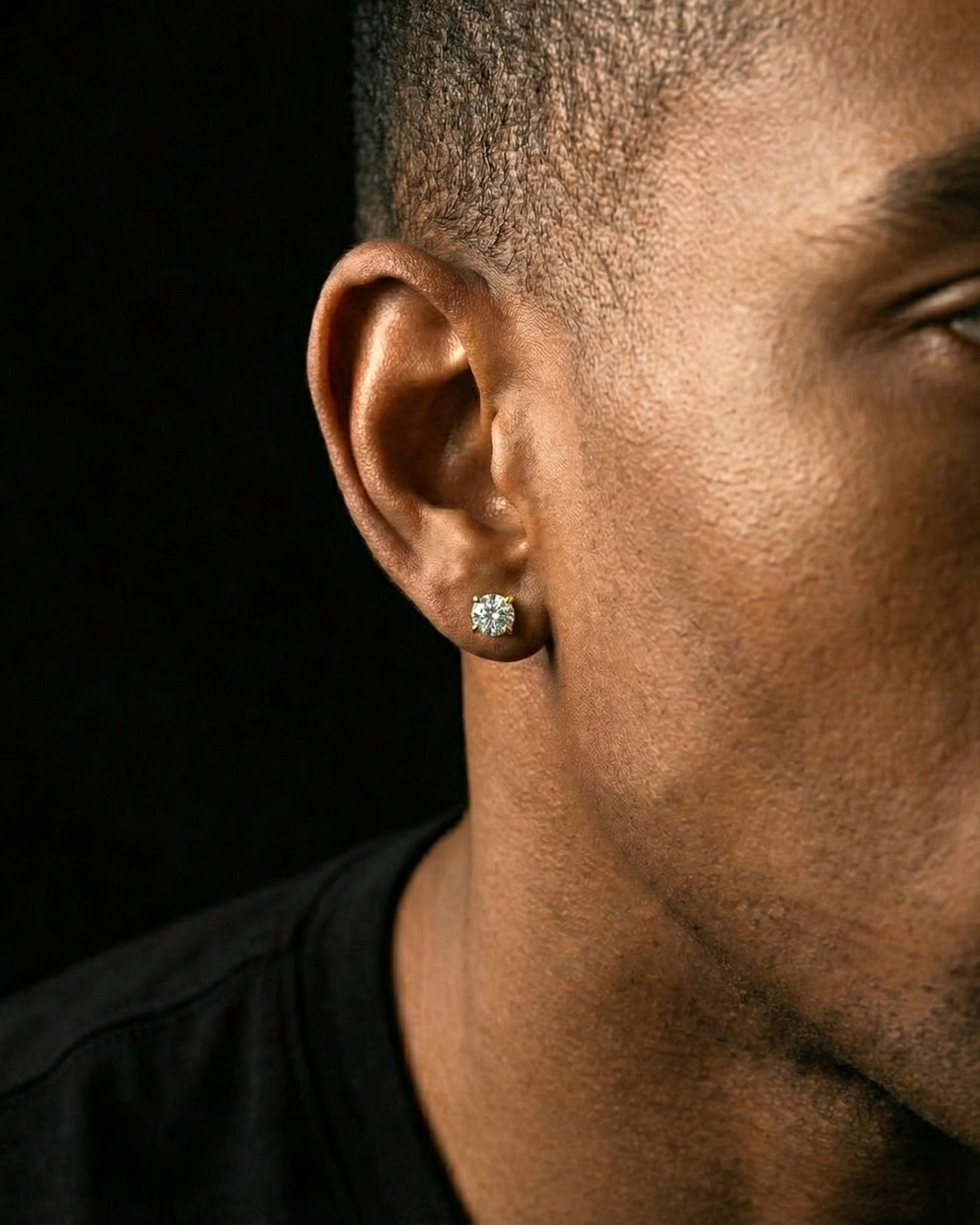 MOISSANITE DIAMOND STUDS. - 5MM - Drippy Amsterdam