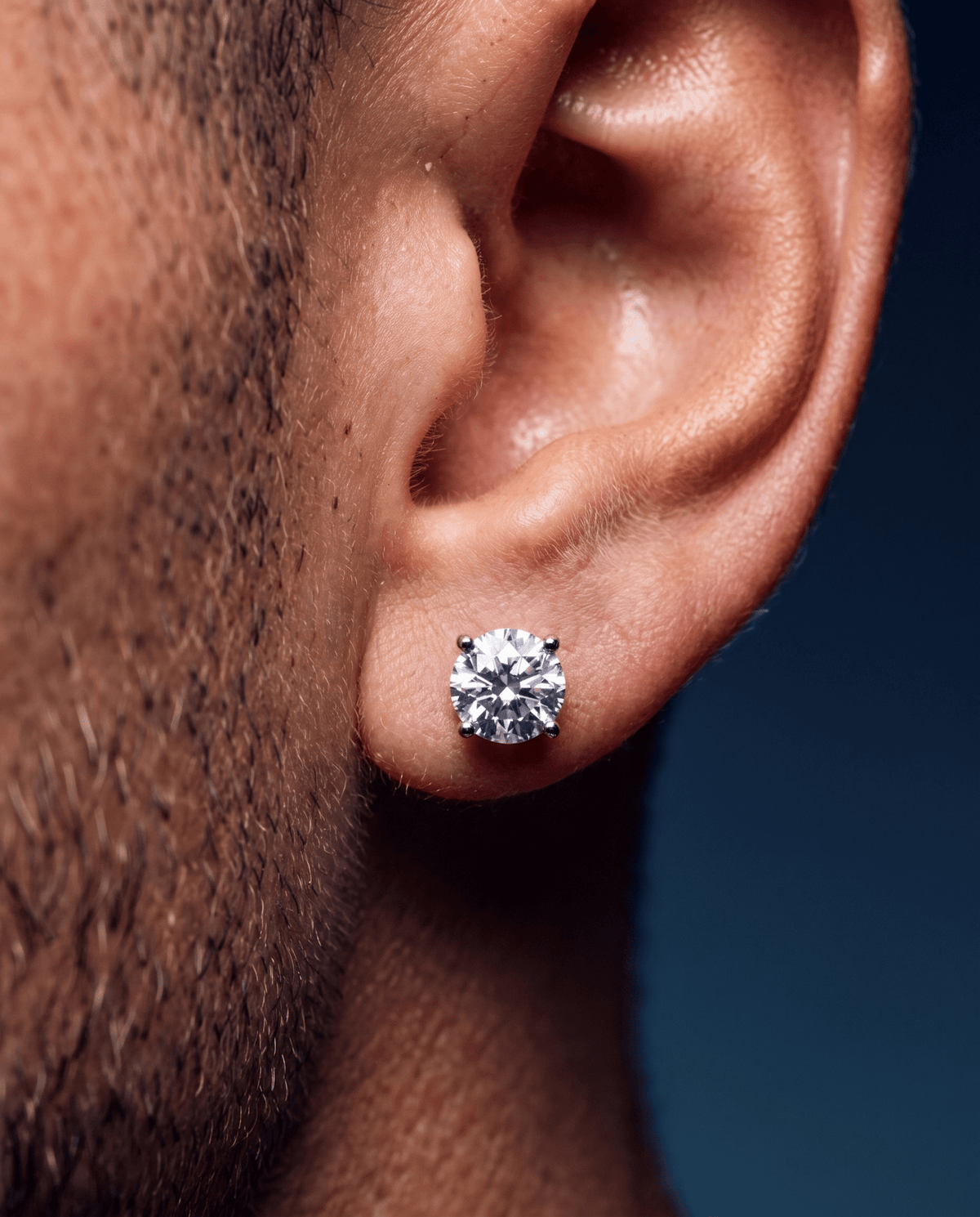 MOISSANITE DIAMOND STUDS. - 5MM - Drippy Amsterdam