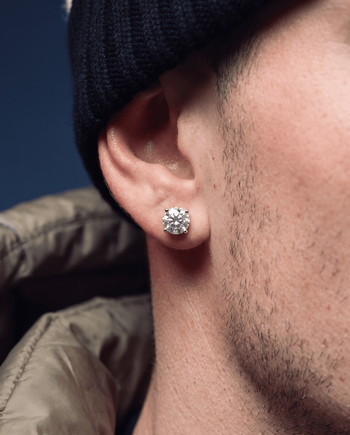 MOISSANITE DIAMOND STUDS. - 5MM - Drippy Amsterdam