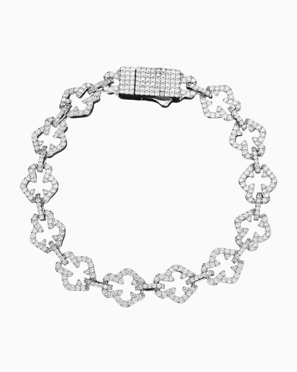MOISSANITE FLIPPED CROSS BRACELET. - Drippy Amsterdam